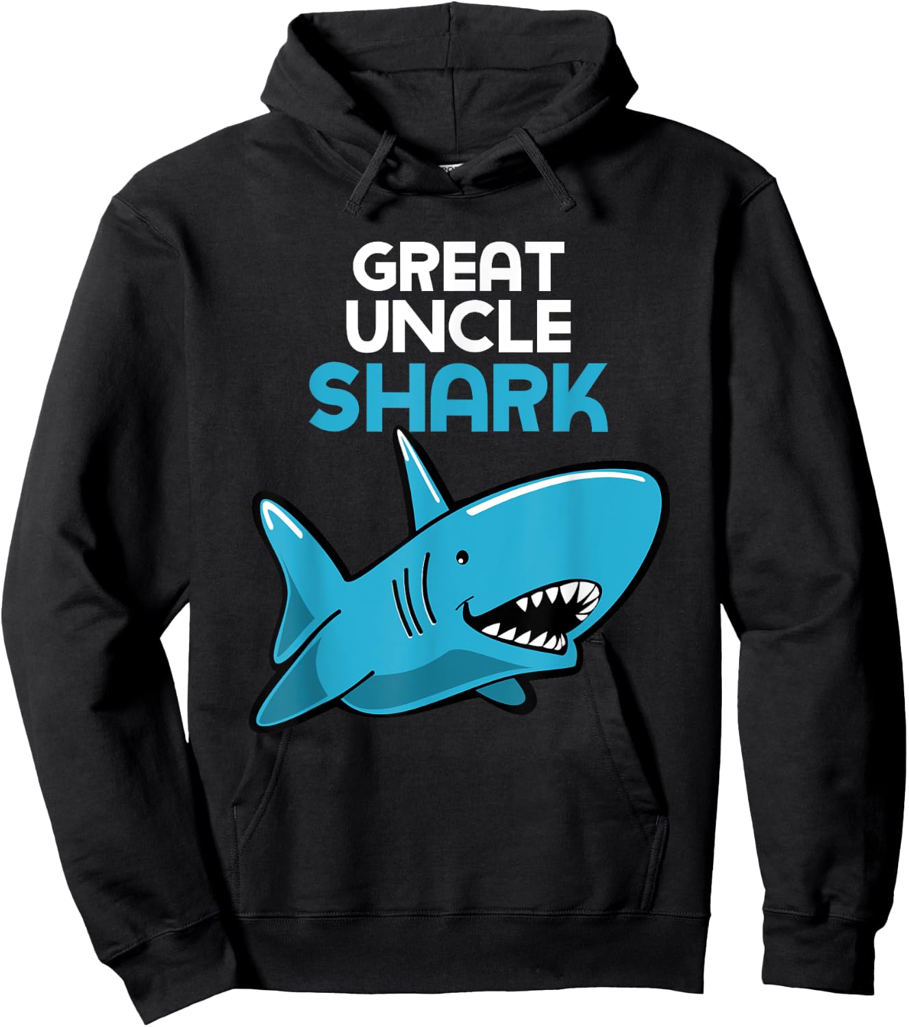 Great Uncle Shark Funny Family Hoodie - Hoodie | Black
