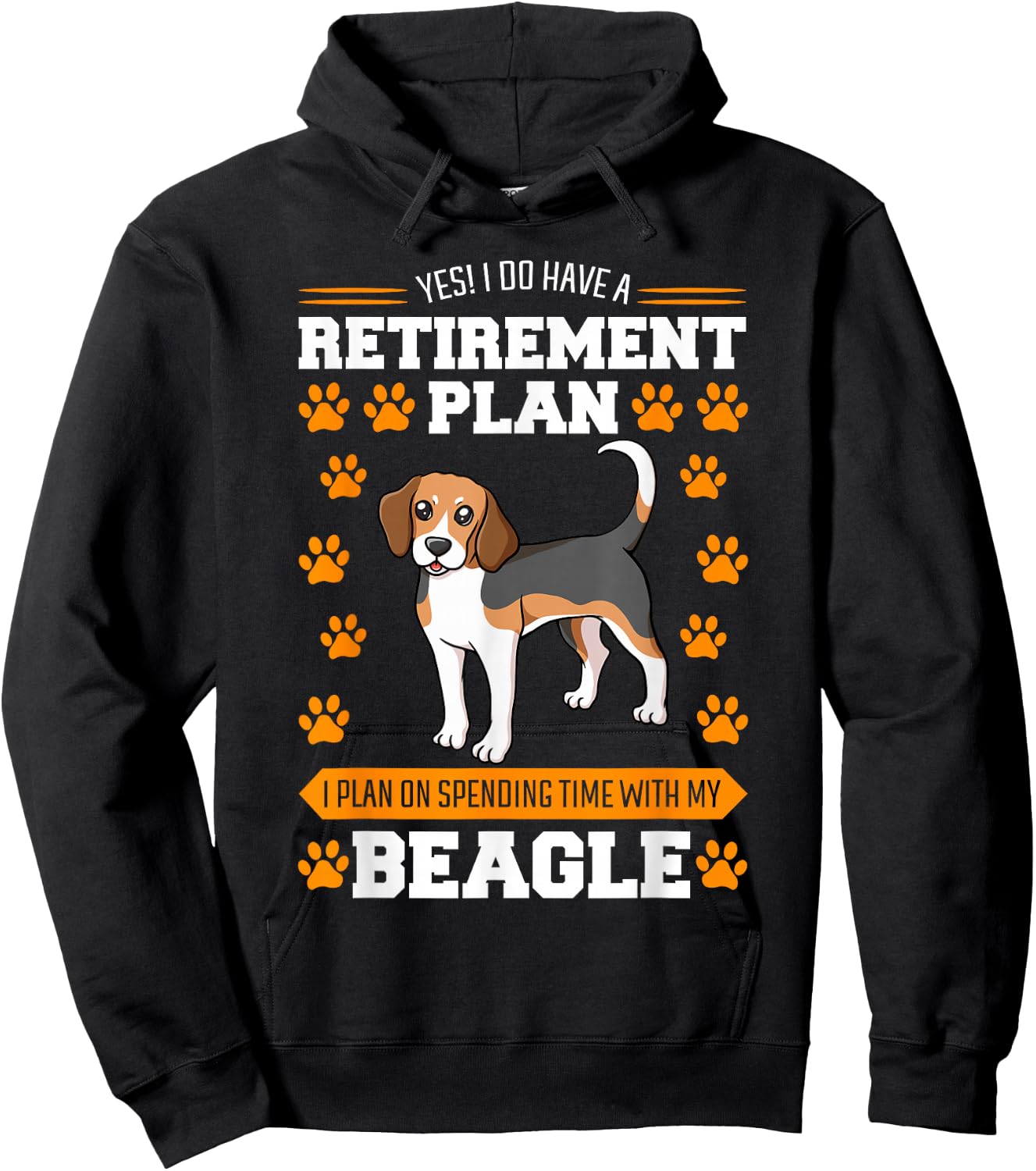 Beagle Retired Breeder Dog Hunting Hare Retirement Plan Hoodie - Hoodie | Black