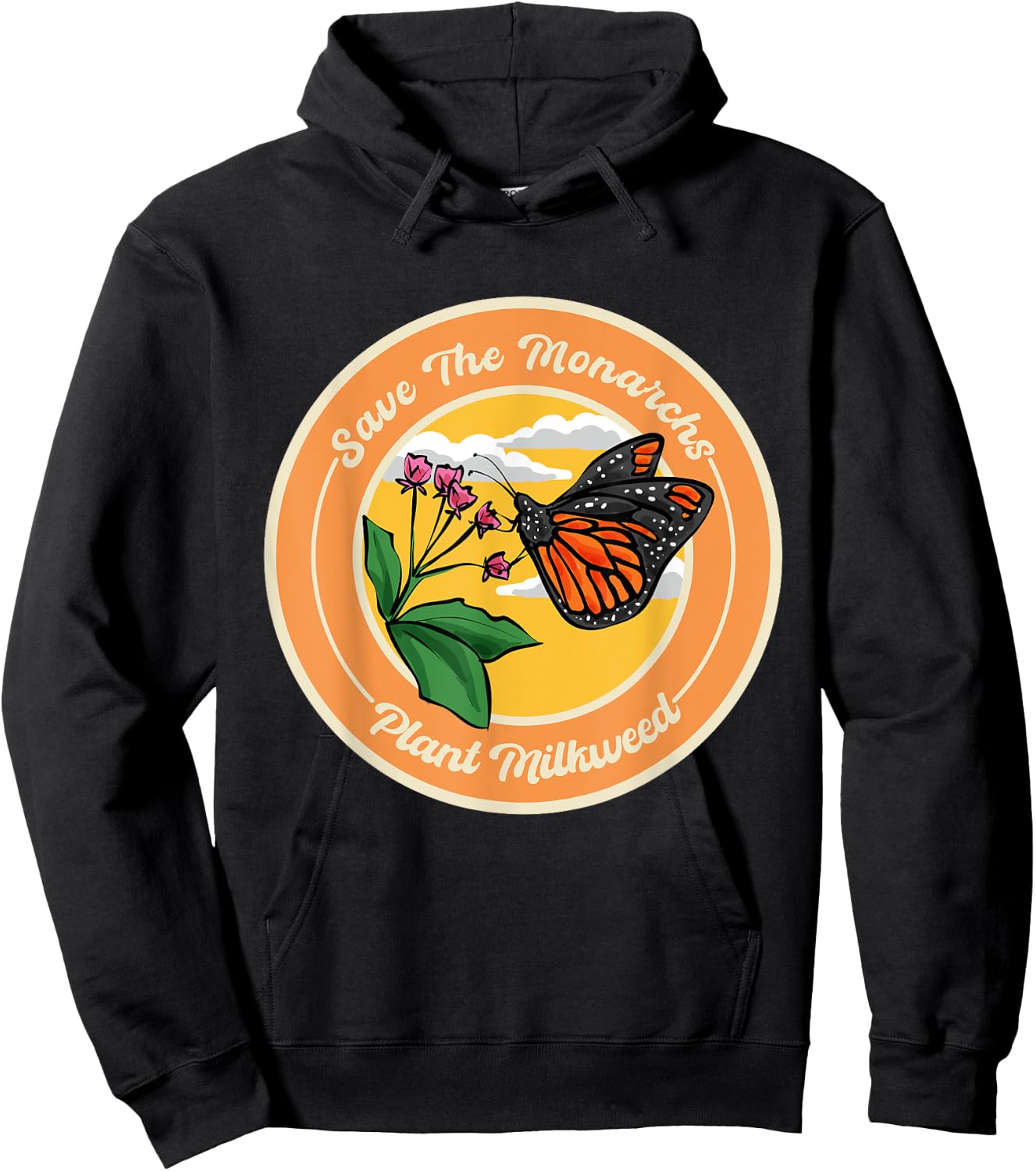 Monarch Butterfly Save The Monarchs Plant Milkweed Hoodie - Hoodie | Black
