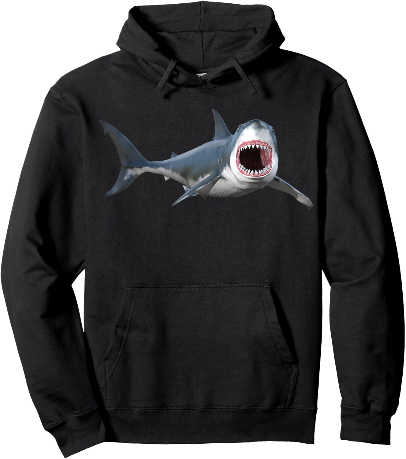 realistic great white shark for lovers of Fish Hoodie - Hoodie | Black