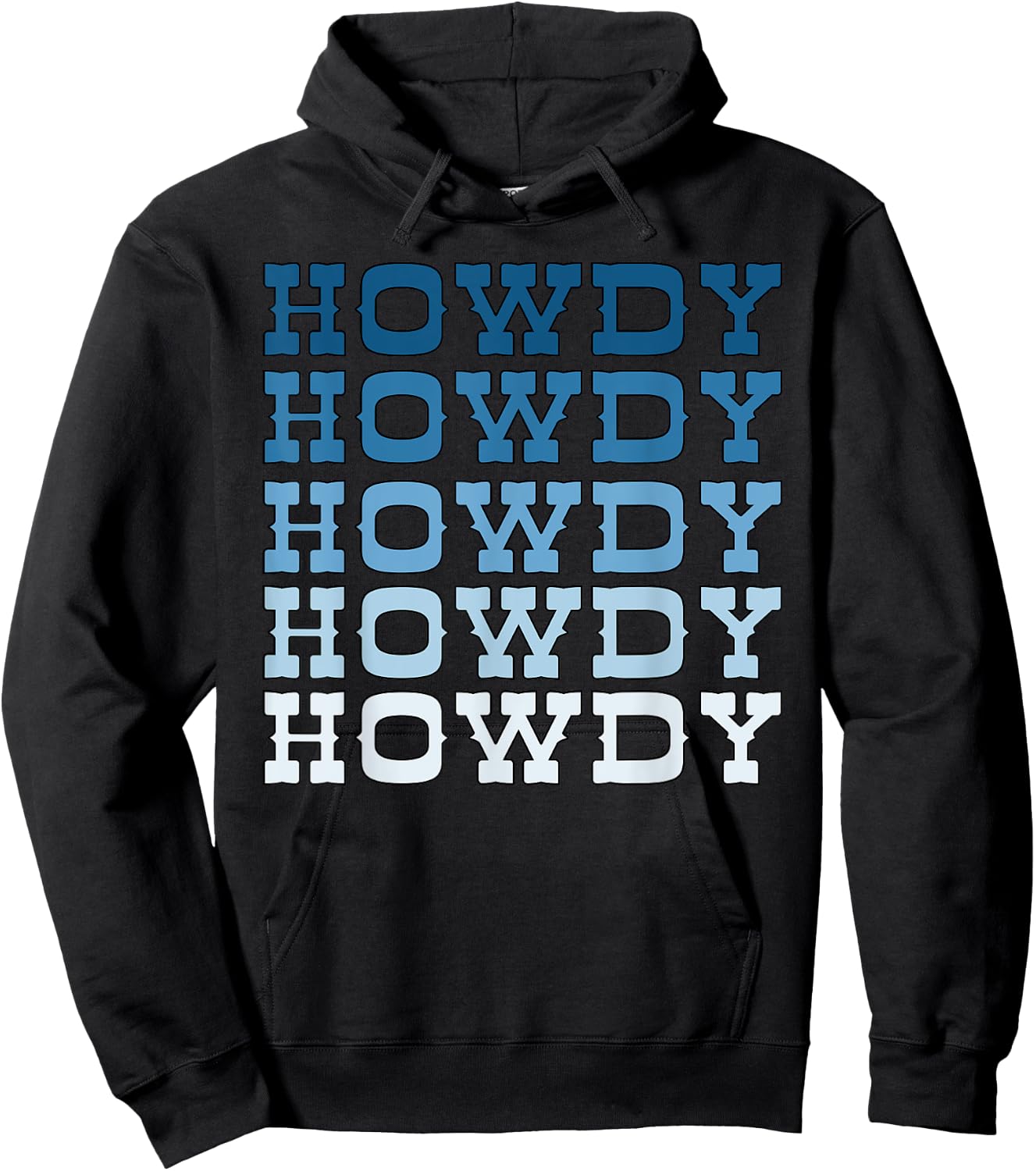 Blue Wild West Western Rodeo Yeehaw Howdy Cowgirl Country Hoodie - Hoodie | Black