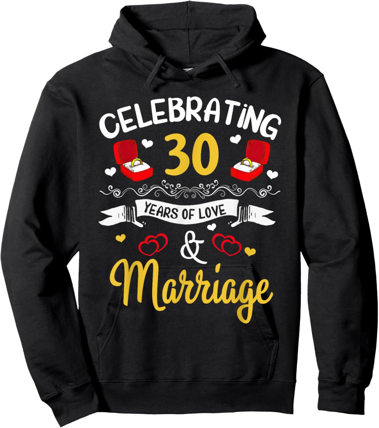 30th Marriage Anniversary 30 Years of love and marriage Hoodie - Hoodie | Black
