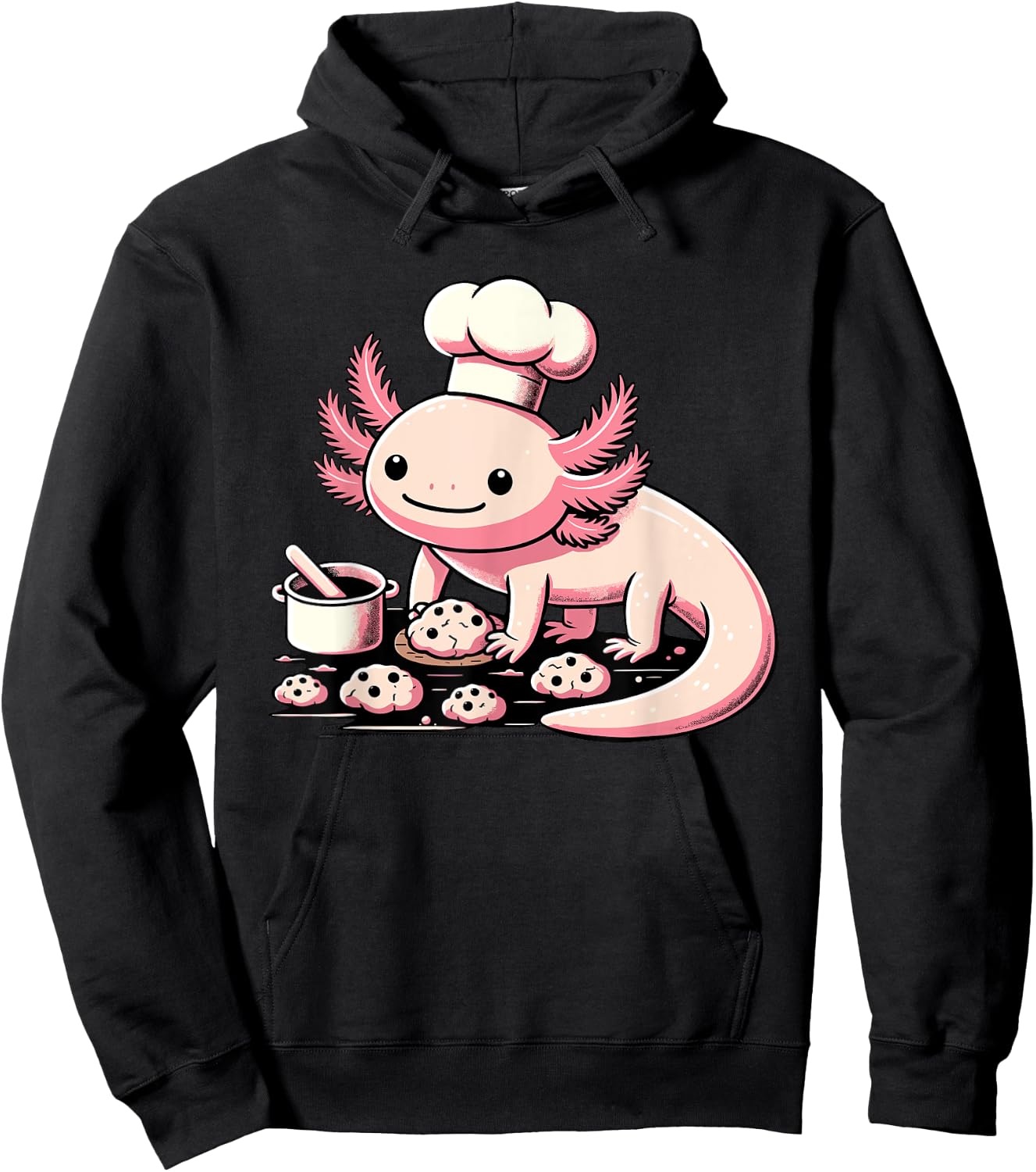 Axolotl Baking Cookies Chocolate Lover Cookie Baker Hoodie - Hoodie | Black