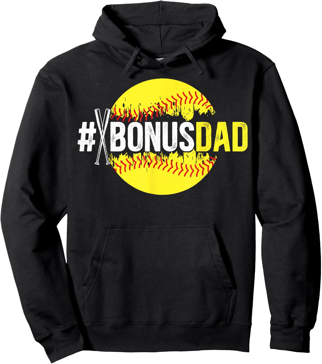 Softball Bonus Dad Proud Softball Player Bonus Dad Hoodie - Hoodie | Black