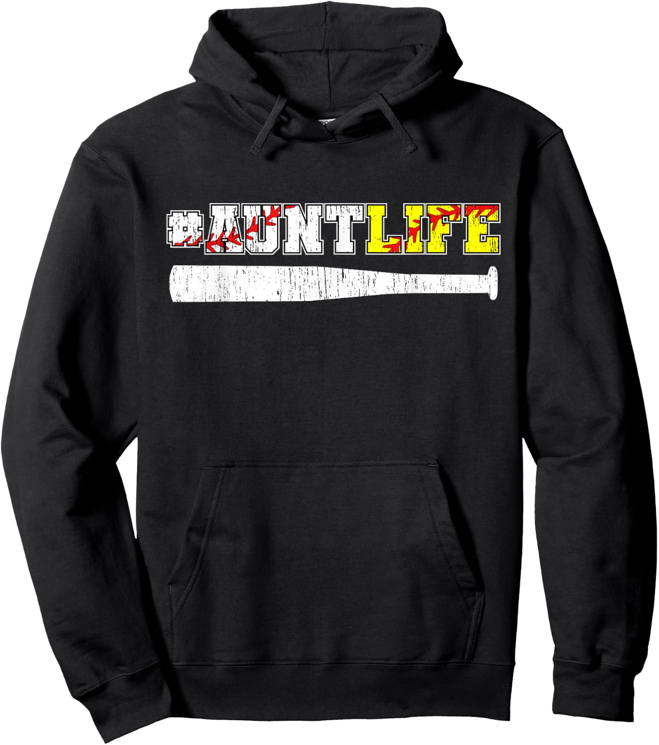 Aunt Life Baseball Softball Aunt Hoodie - Hoodie | Black