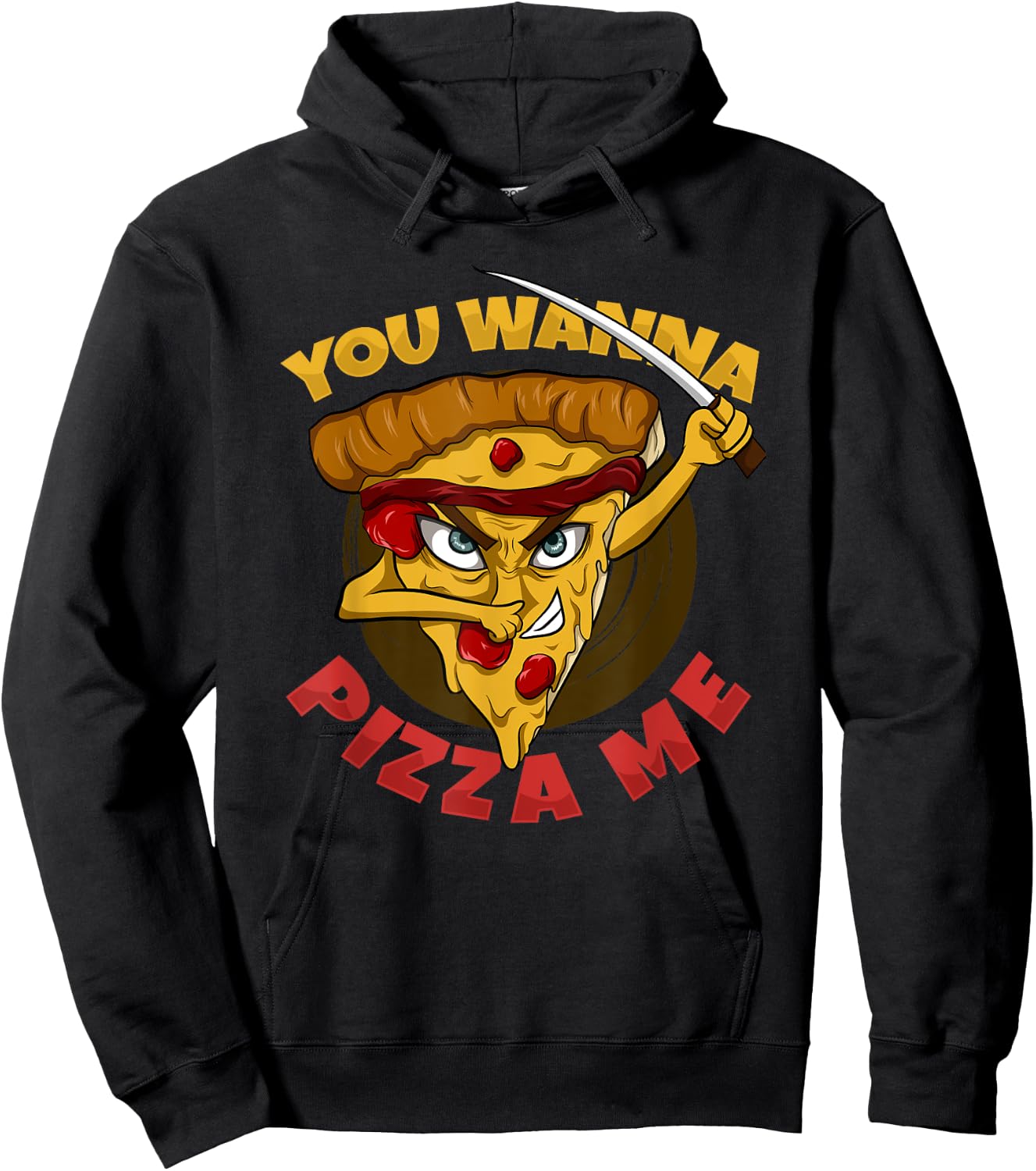 You Wanna Pizza Me Funny Ninja Kids Italian Food Hoodie - Hoodie | Black