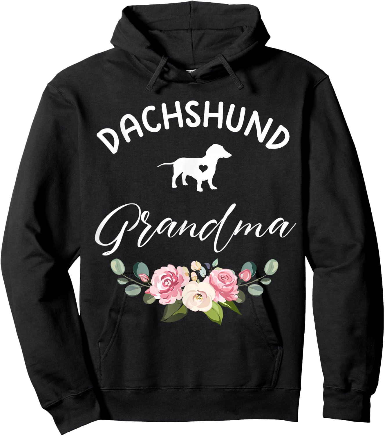 Dachshund Dog Grandma Silhouette Mother's Day Hoodie - Hoodie | Black