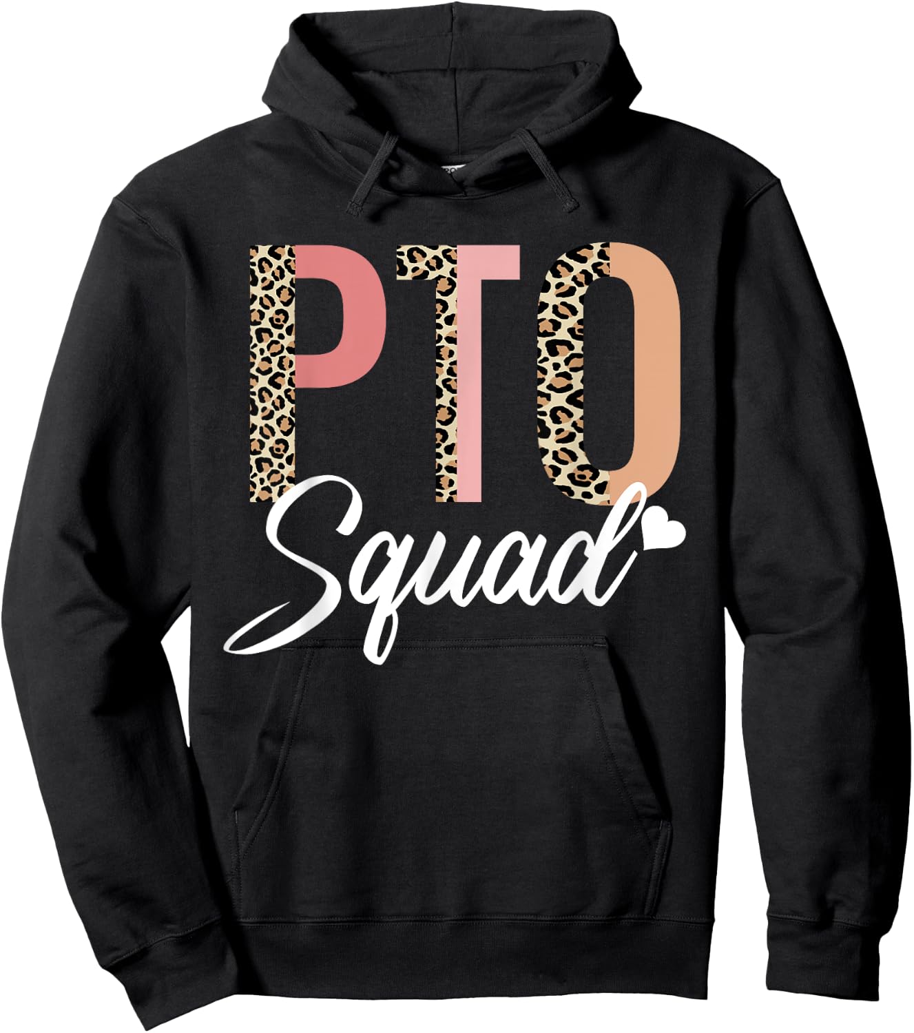 PTO Squad Heart Symbol for School Volunteer Teacher Parent Women Hoodie - Hoodie | Black