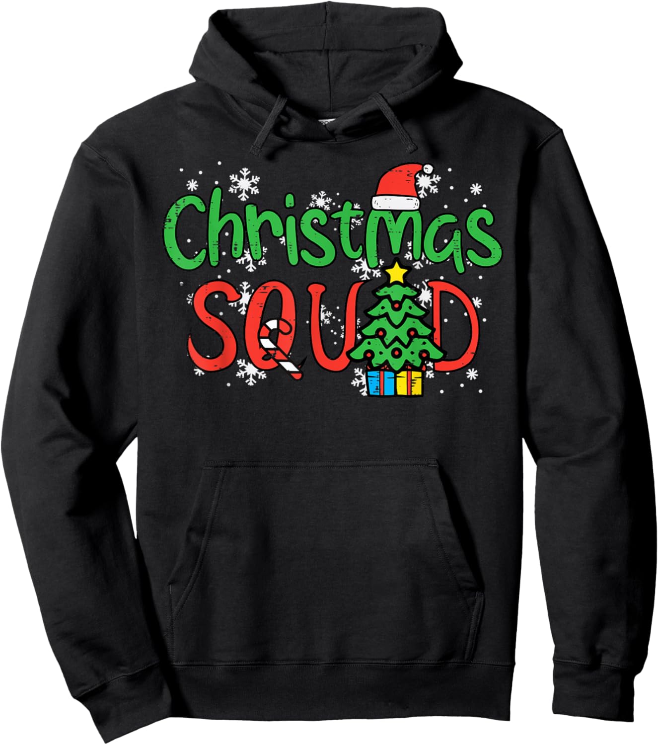 Christmas Squad Family Xmas Crew Men Women Boys Girls Kids Hoodie - Hoodie | Black
