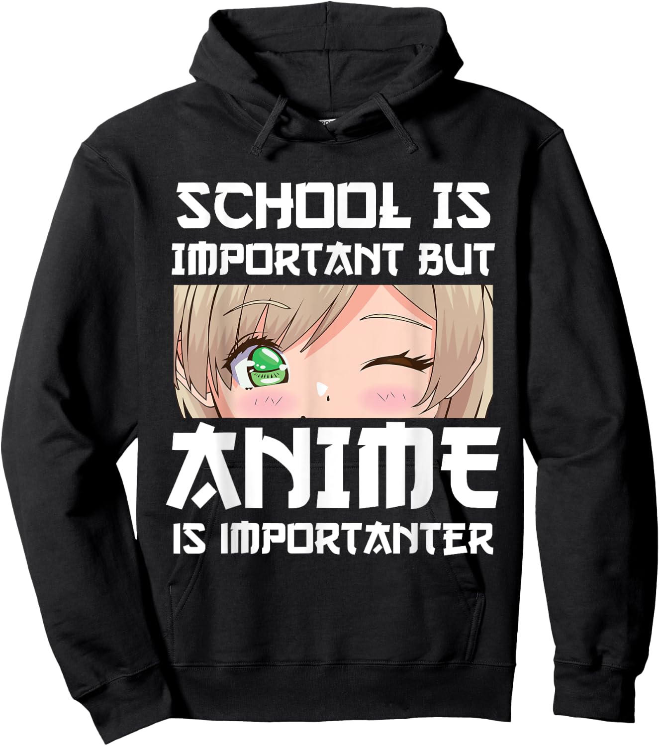 Anime Merch School Is Important But Anime is Importanter Hoodie - Hoodie | Black