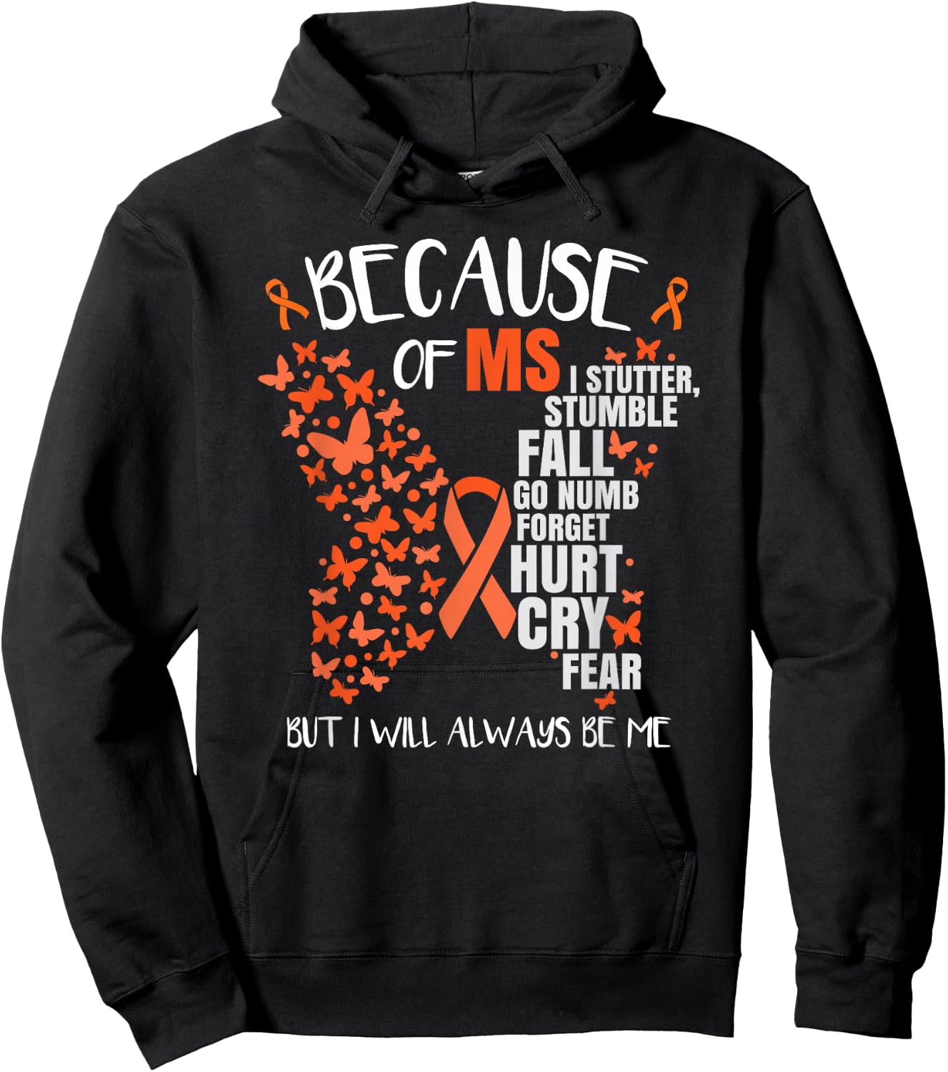 MS Awareness Multiple Sclerosis Butterfly Hoodie - Hoodie | Black