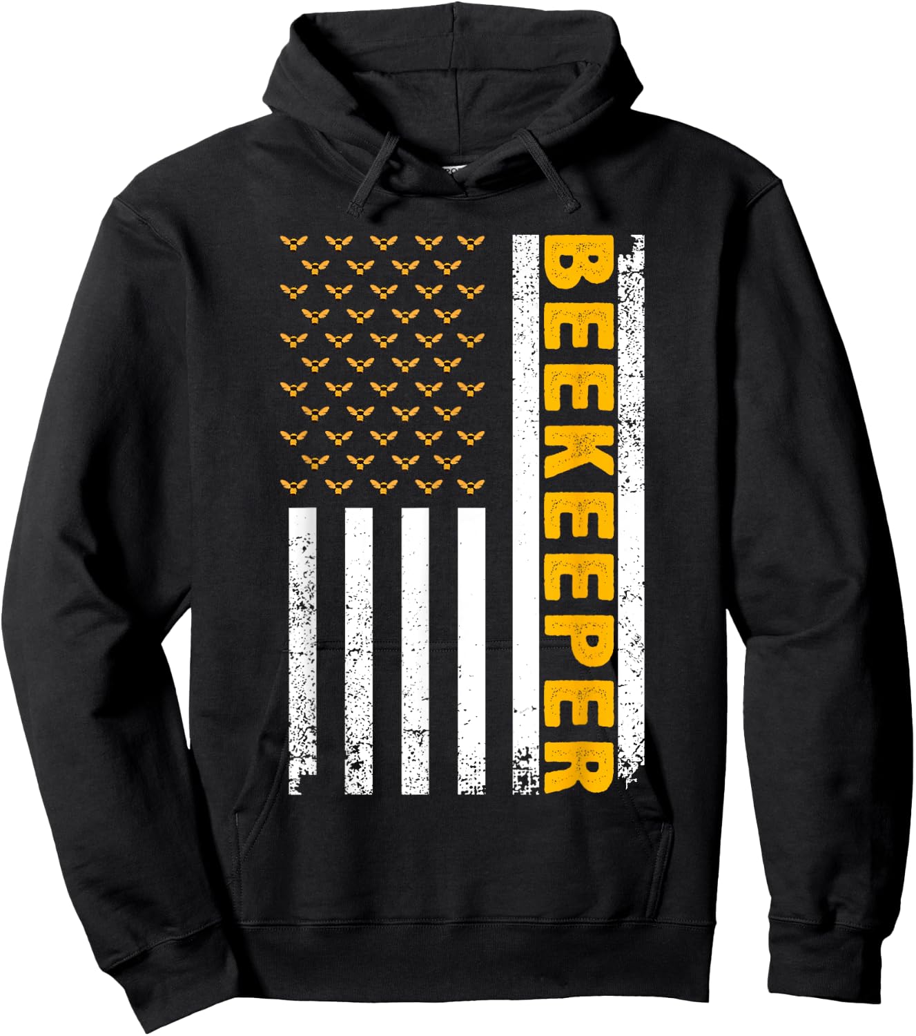 Beekeeper Women Beekeeping American Flag Bee Lover Hoodie - Hoodie | Black