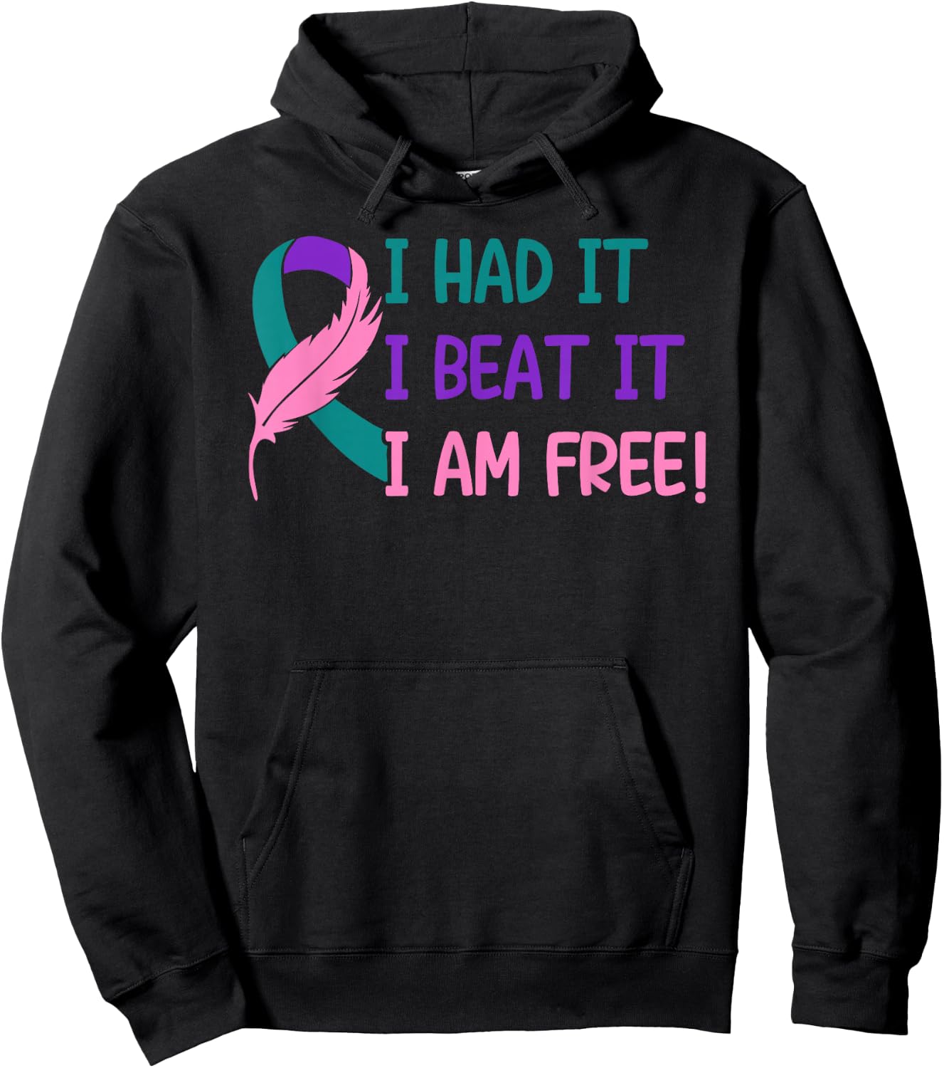 Thyroid - I Had It Beat It I'm Free Thyroid Cancer Awareness Hoodie - Hoodie | Black
