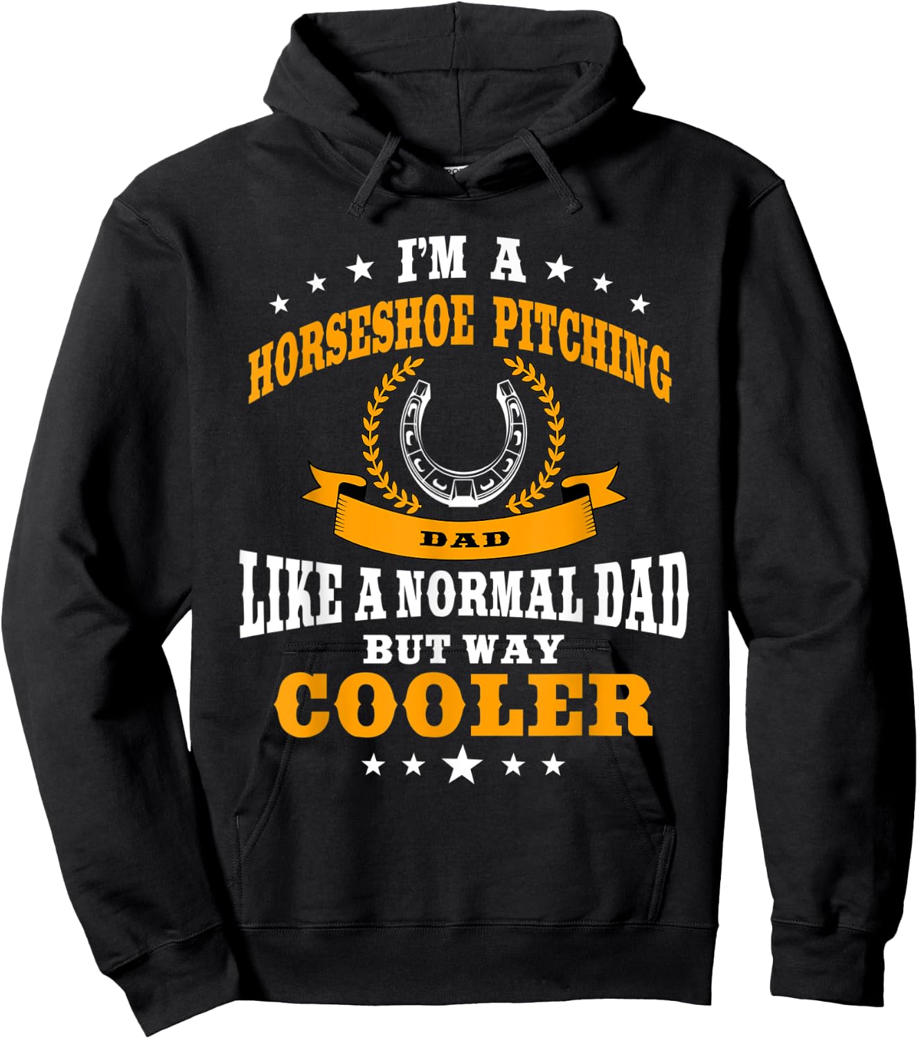 Funny Horseshoe Pitching Dad Design Equine Hoof Men Hoodie - Hoodie | Black