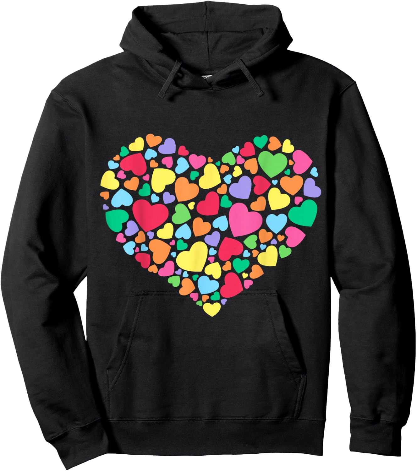 Hearts T Shirt Kids School Valentines Day Girls Boys Hoodie - Hoodie | Black