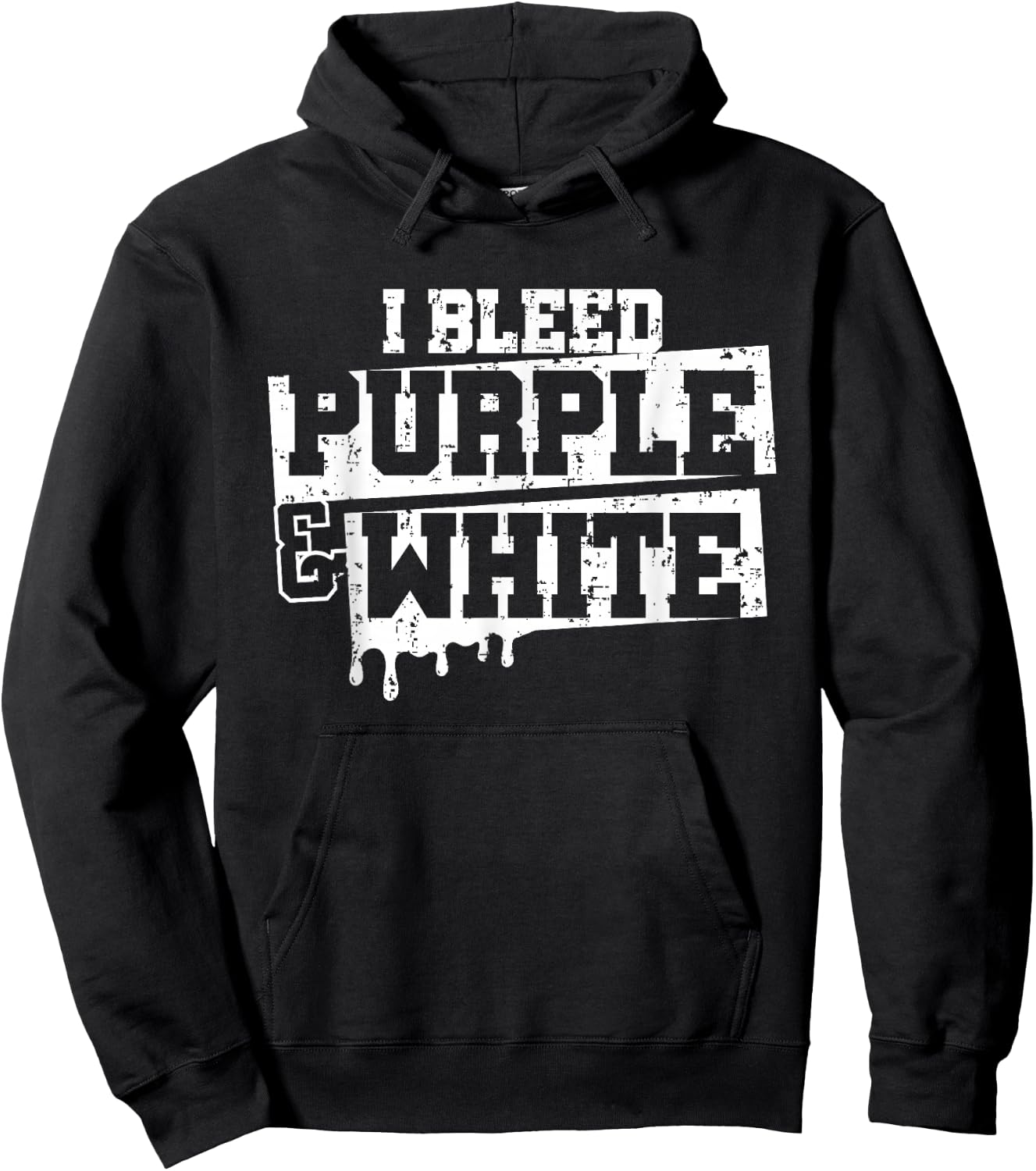 I Bleed Purple White Game Day Group School Football Sports Hoodie - Hoodie | Black