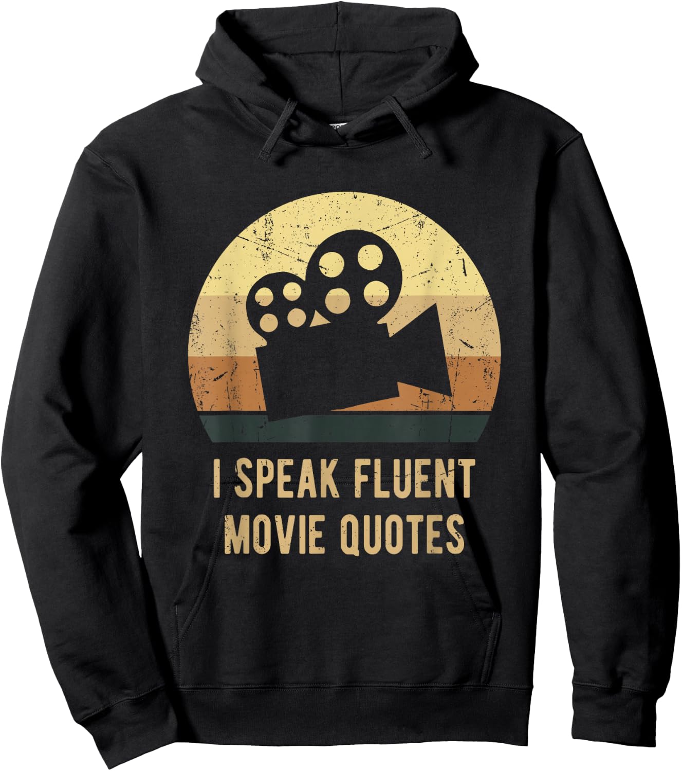 I Speak Fluent Movie Quotes Vintage Funny Movie Lover Gift Hoodie - Hoodie | Black