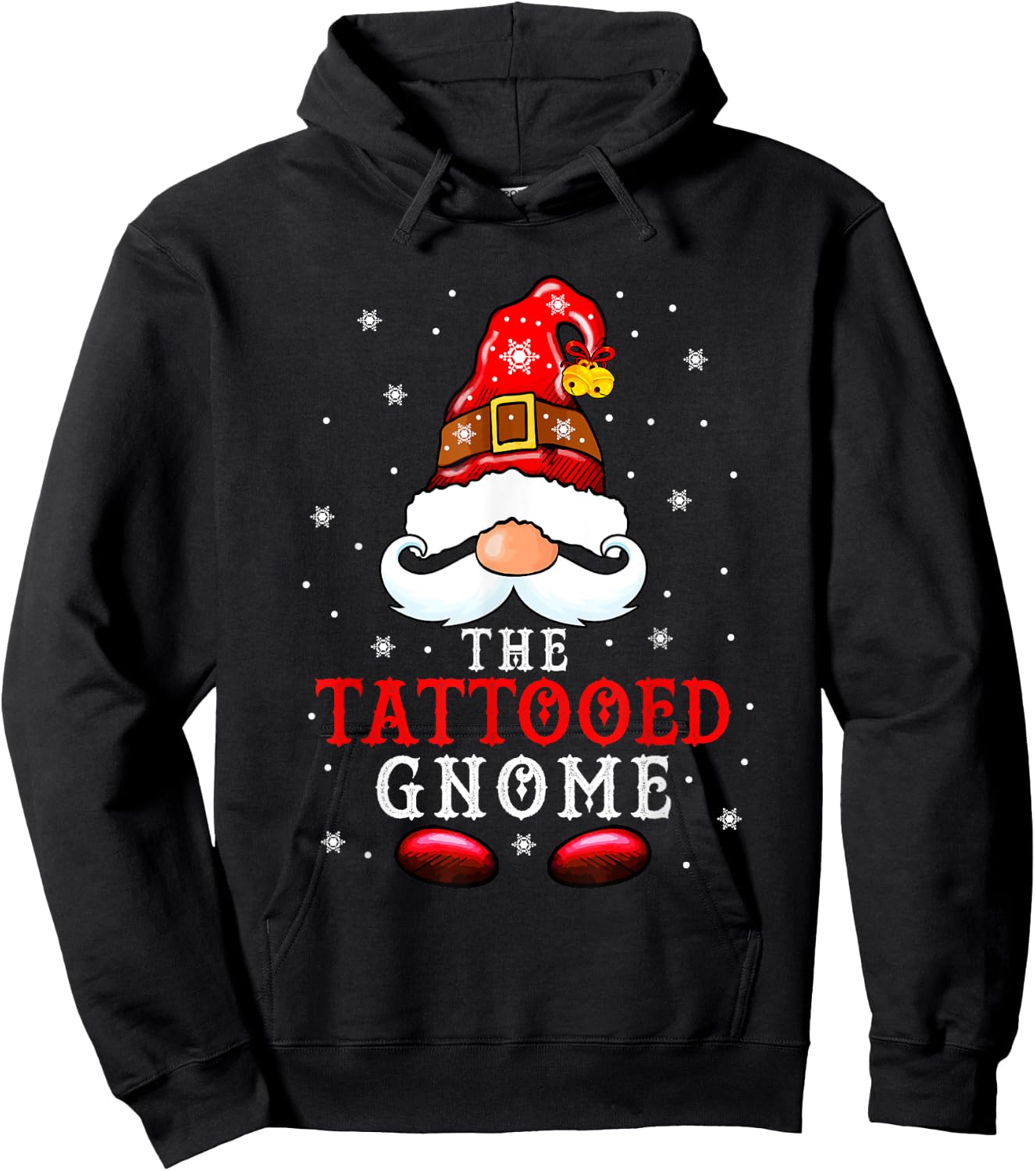 The Tattooed Gnome Costume Christmas Tattoo Lover Family Hoodie - Hoodie | Black