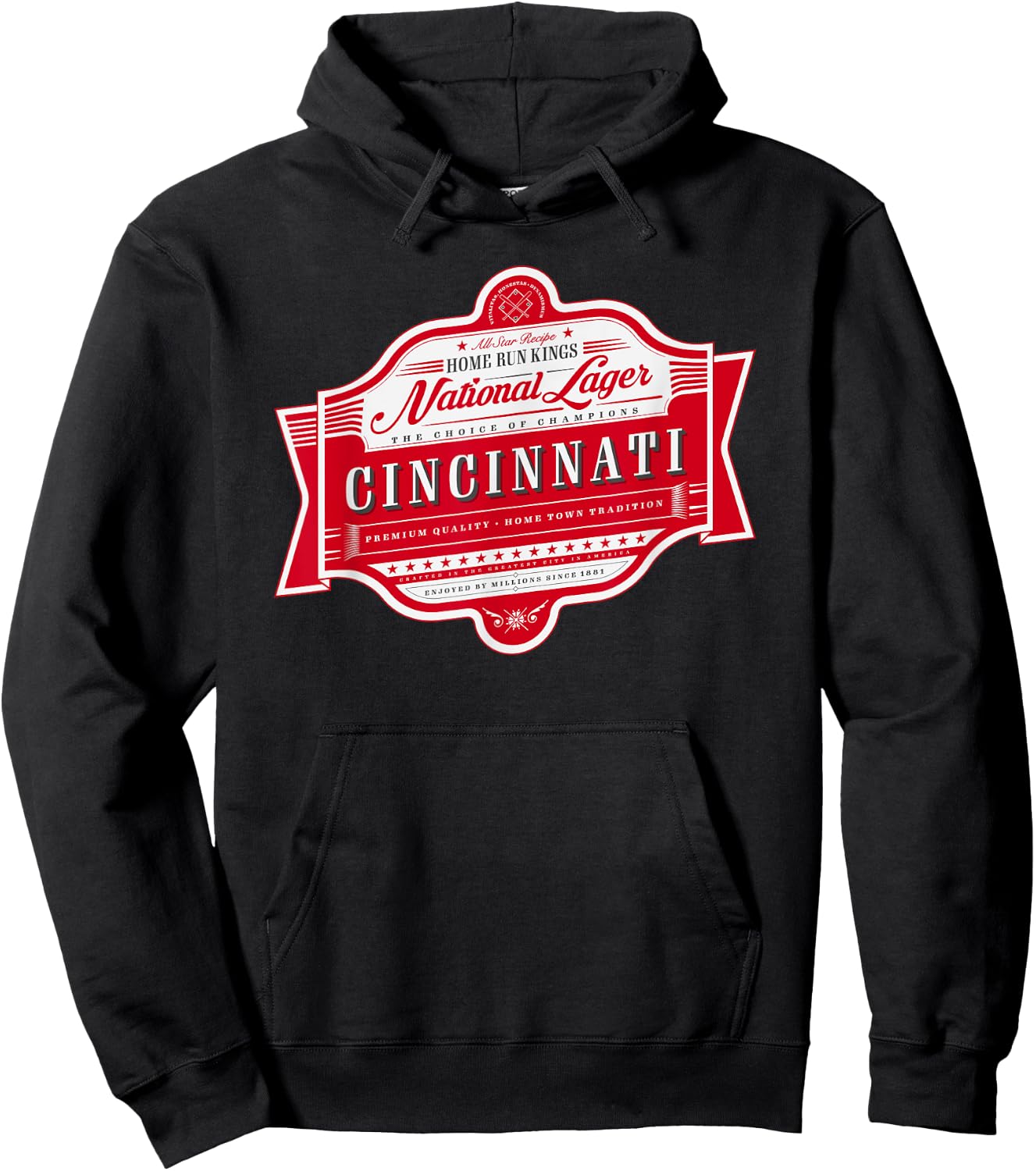 Classic Cincinnati Beer Label - Cincinnati Pride Hoodie - Hoodie | Black