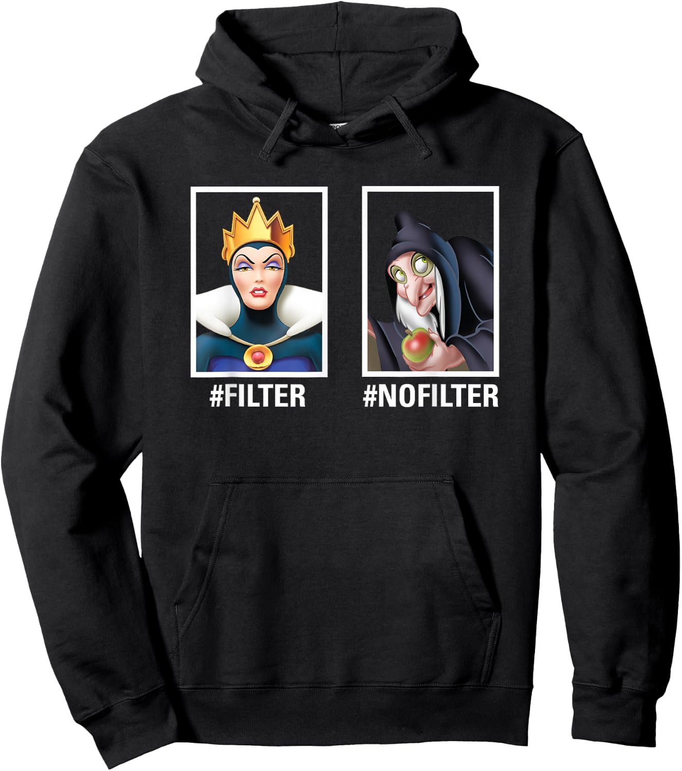 Disney Villains Evil Queen #Filter #Nofilter Funny Meme Small Hoodie - Hoodie | Black