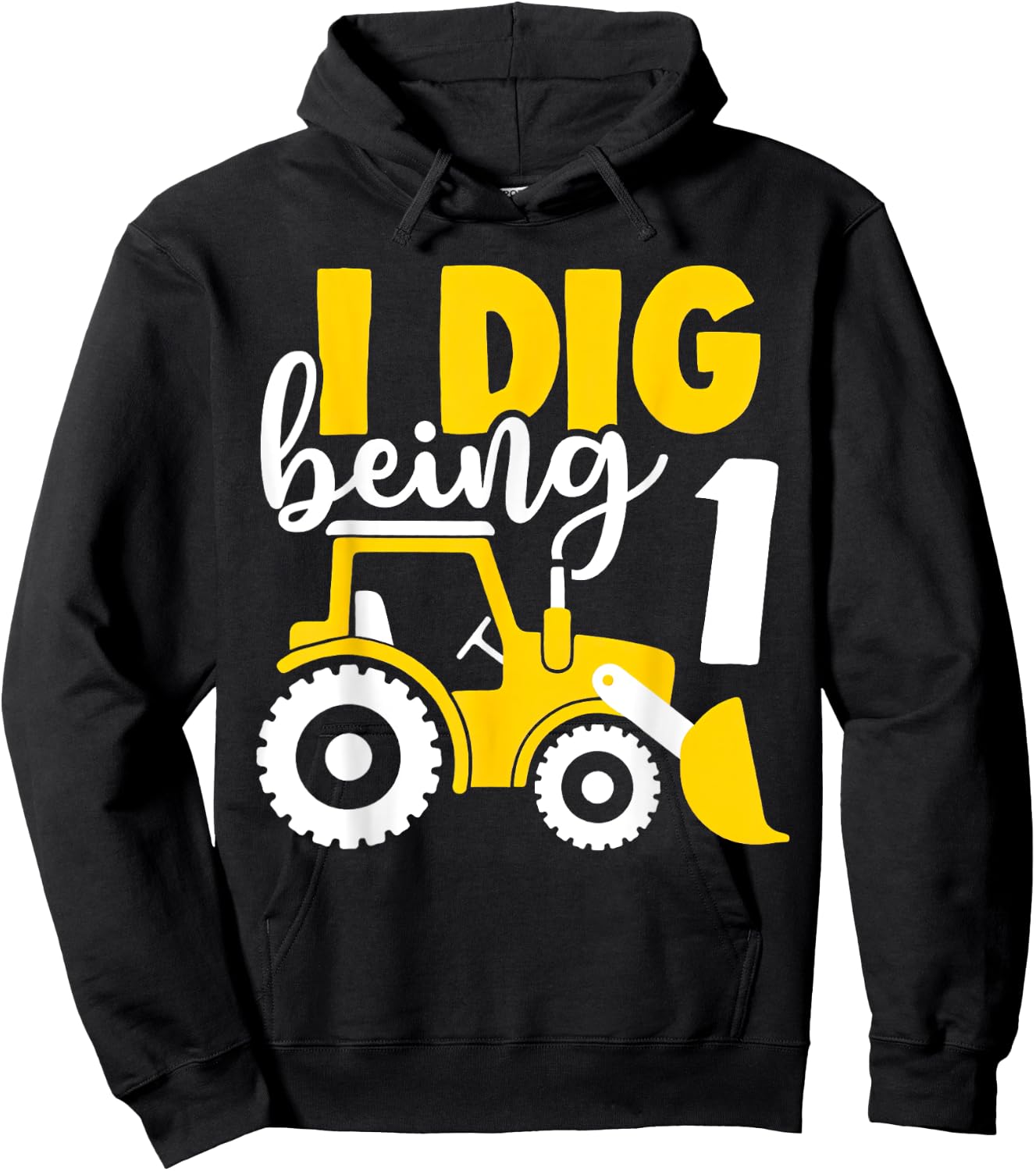 1st Birthday Boy Construction I Dig Being 1 Years Old Hoodie - Hoodie | Black