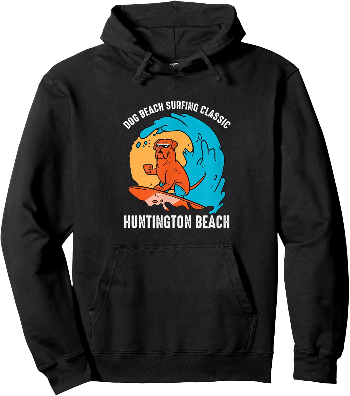 Huntington Dog Beach California CA Surf Hoodie - Hoodie | Black