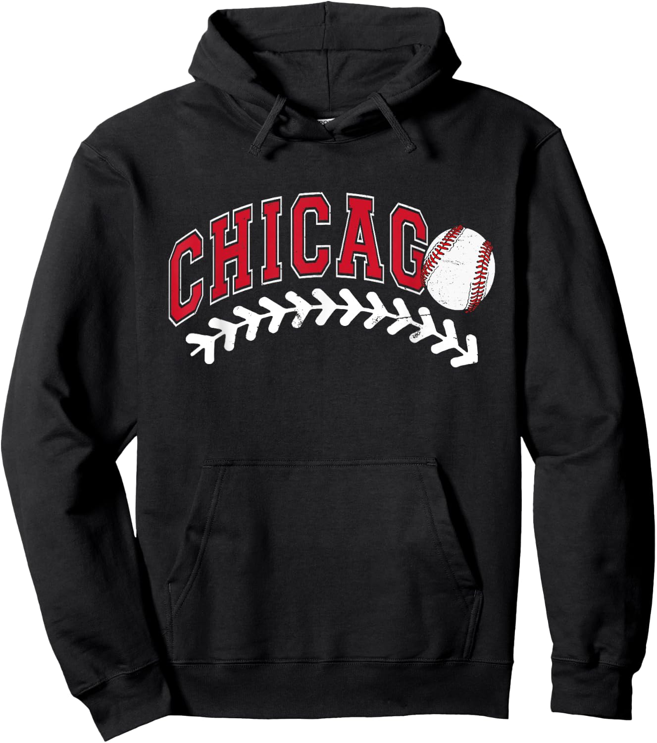 Vintage Chicago Graphic Baseball Lover Player Women Hoodie - Hoodie | Black