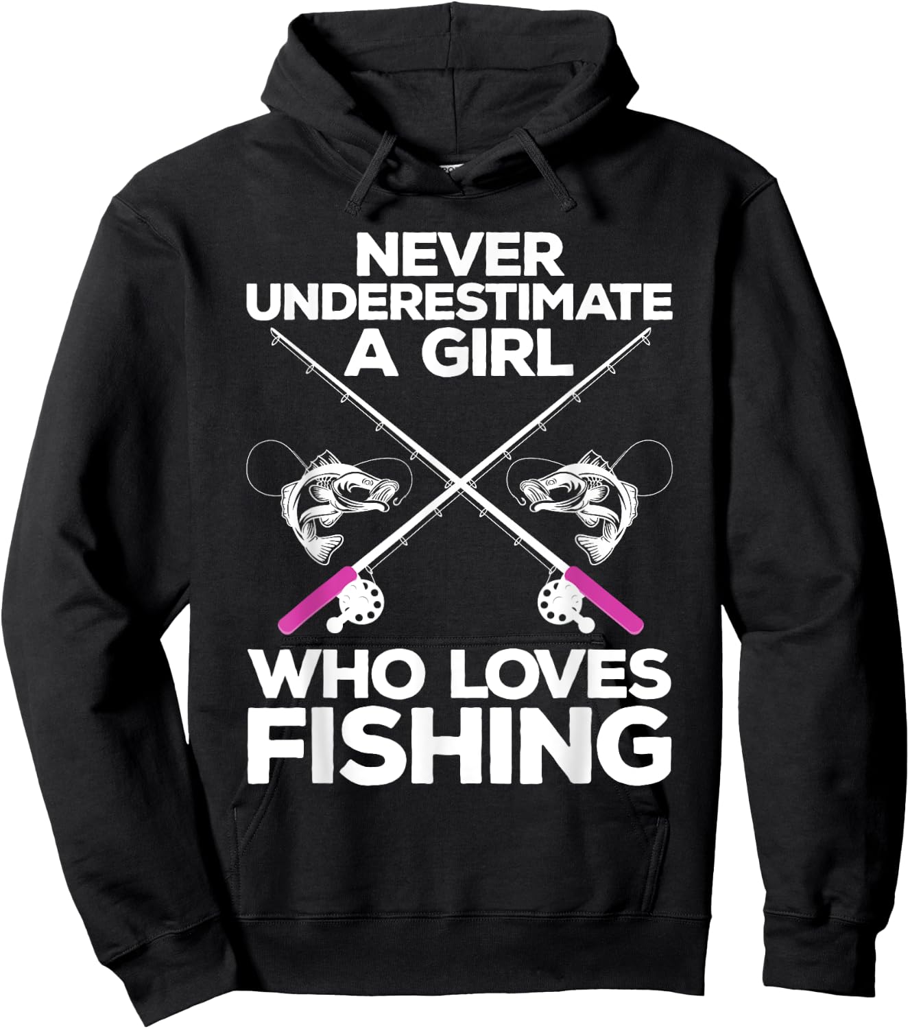 Cool Fishing Girls Fisherman Fish Lure Saltwater Hoodie - Hoodie | Black