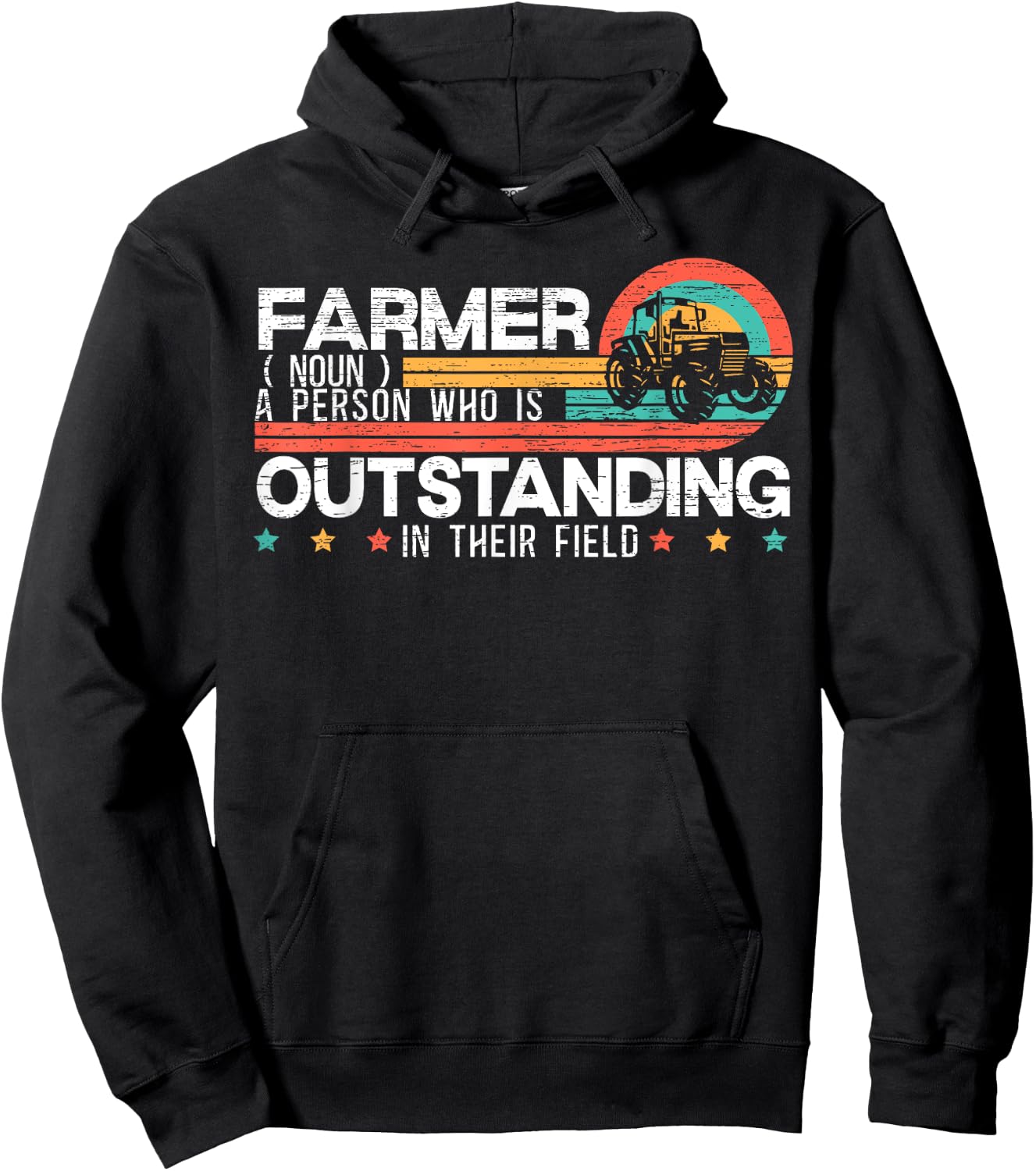 Farmer Definition Funny Tractor Rider Farming Dad Grandpa Hoodie - Hoodie | Black