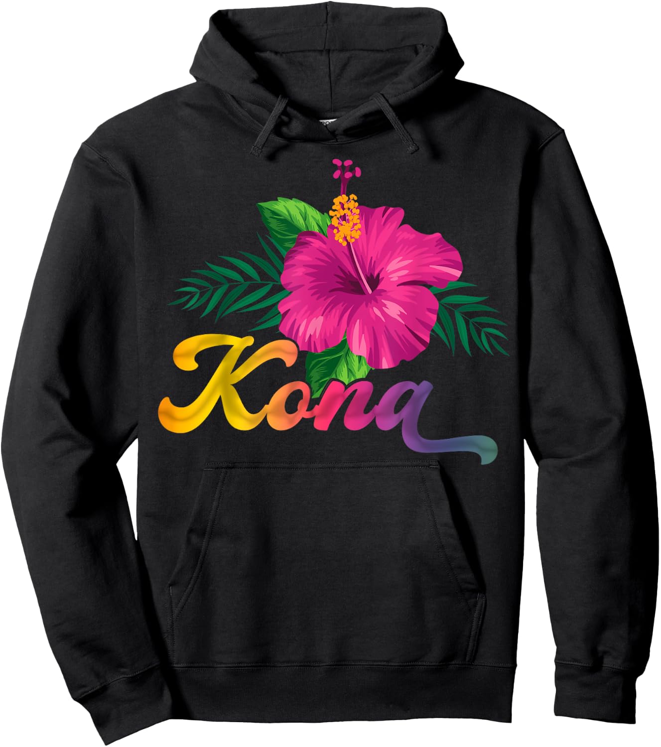 Hawaii Hibiscus Flowers Kona Aloha State Tropic Islands Hoodie - Hoodie | Black