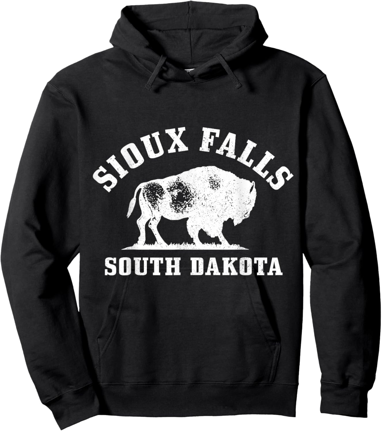 Sioux Falls South Dakota Bison Buffalo National Park Vintage Hoodie - Hoodie | Black