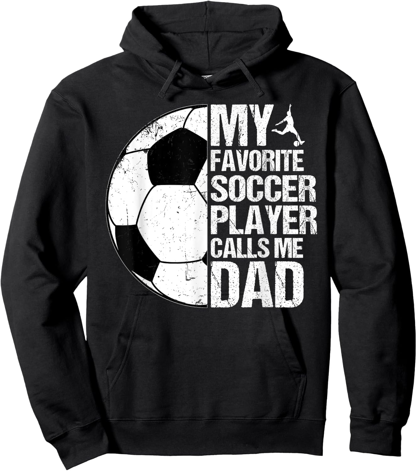 Retro My Favorite Soccer Player Calls Me Dad Father's Day Hoodie - Hoodie | Black