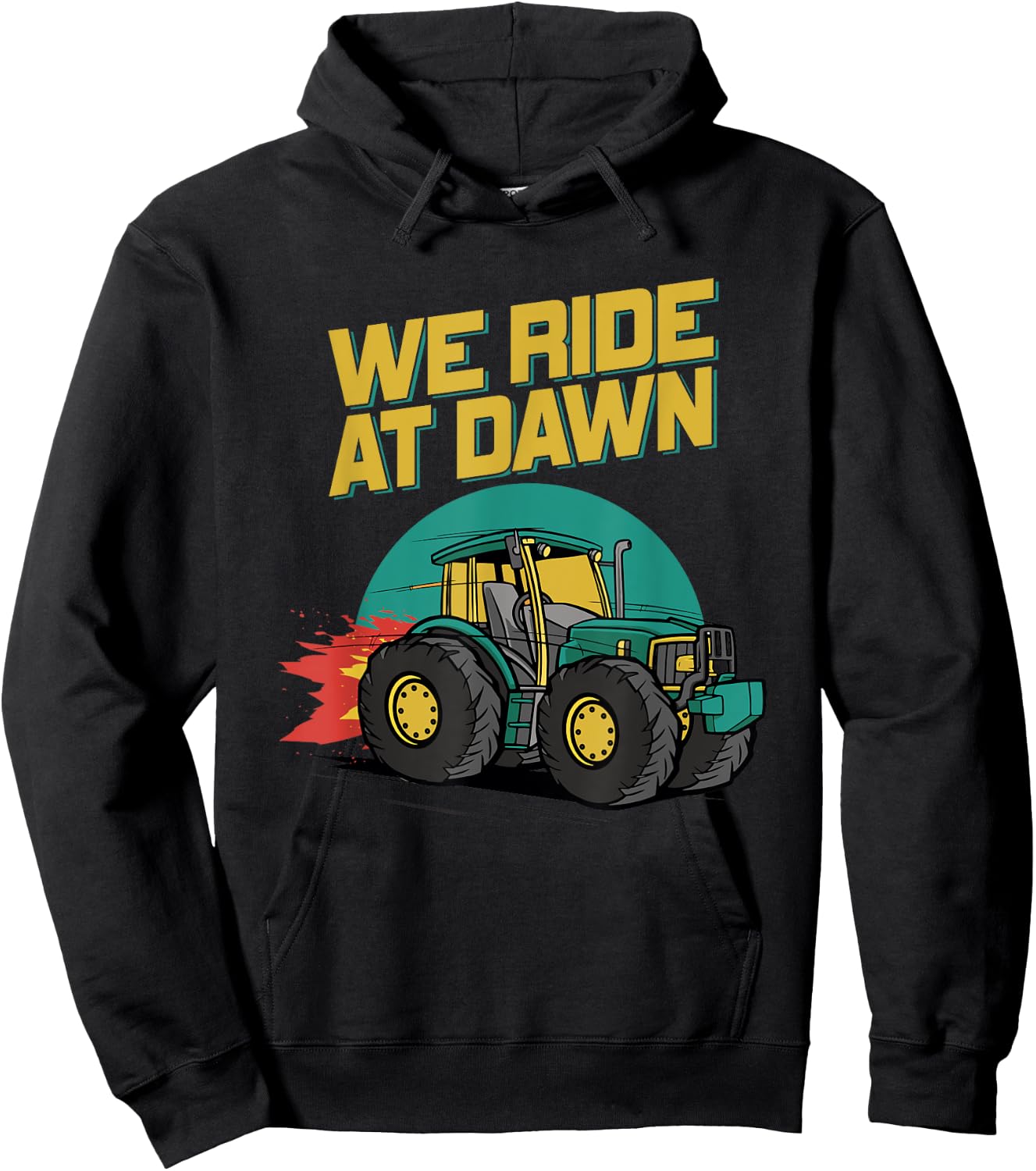 We Ride At Dawn Dad Lawn Mower Make Laugh Day Yard Work Hoodie - Hoodie | Black