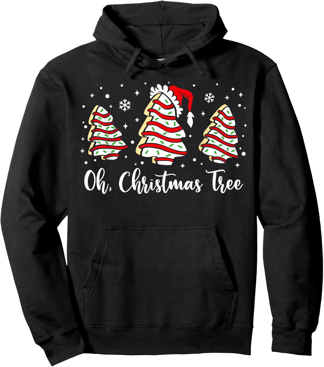 Groovy Oh Christmas Tree Cakes Debbie Becky Jen Cake Lovers Hoodie - Hoodie | Black