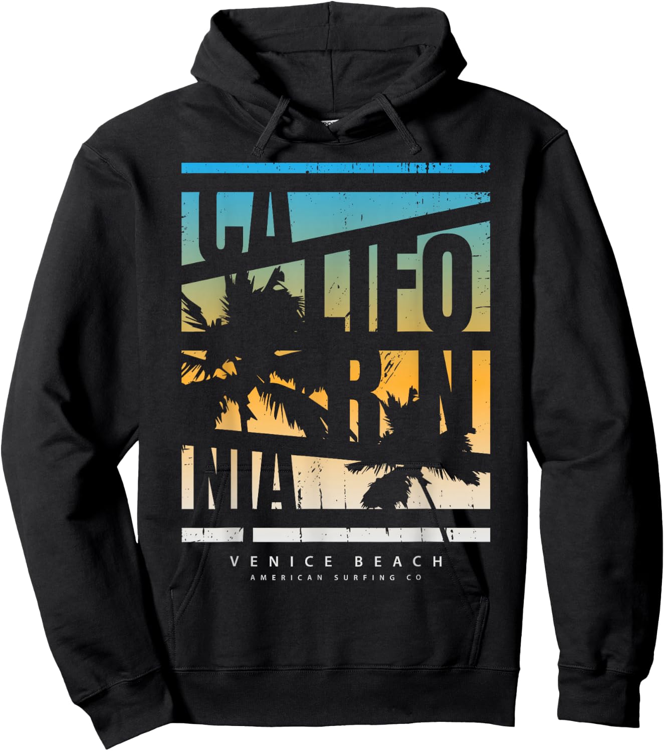 California Venice Beach American Surfing Co Hoodie - Hoodie | Black