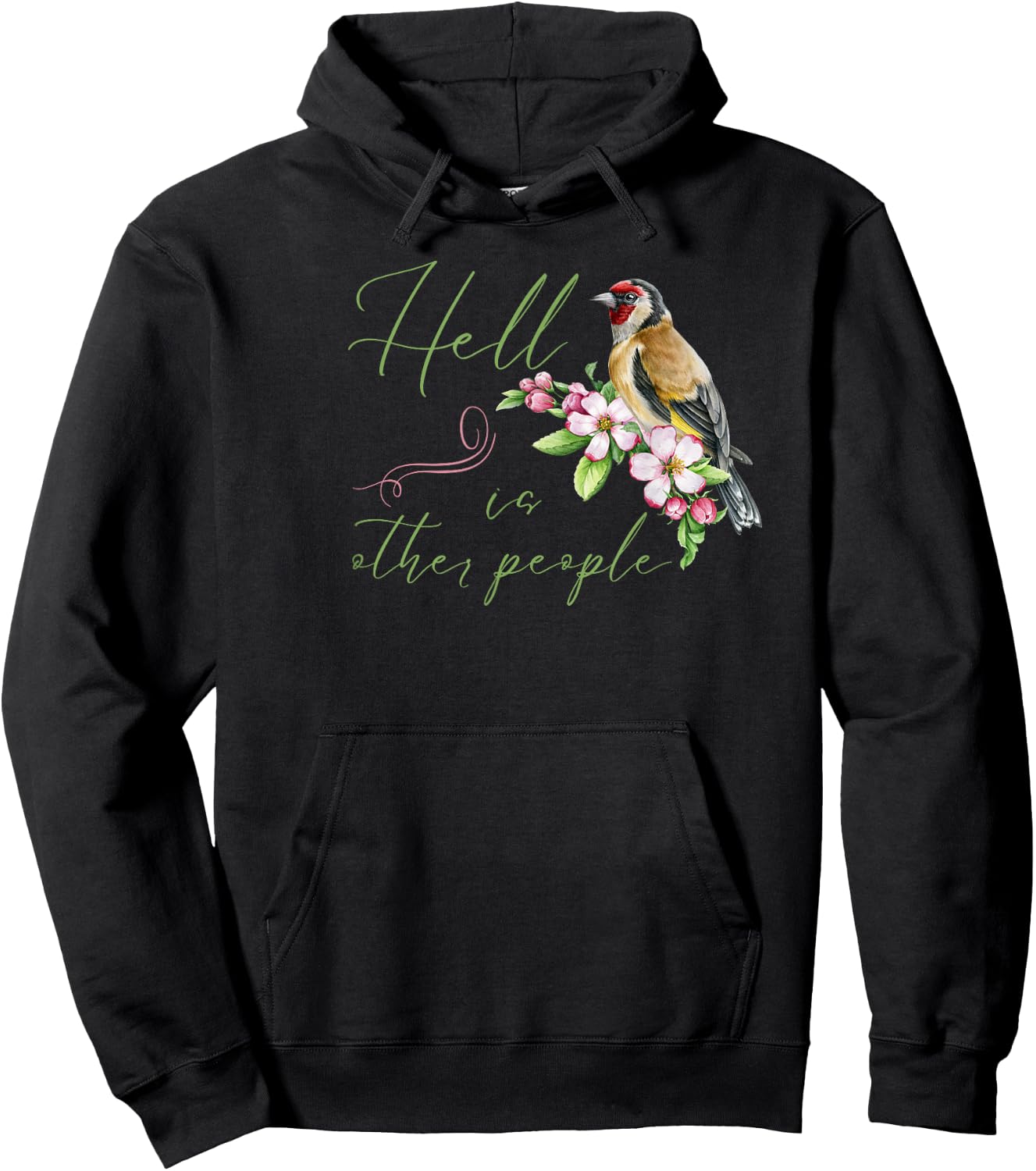 Introvert Hell is Other People Floral Antisocial Funny Hoodie - Hoodie | Black