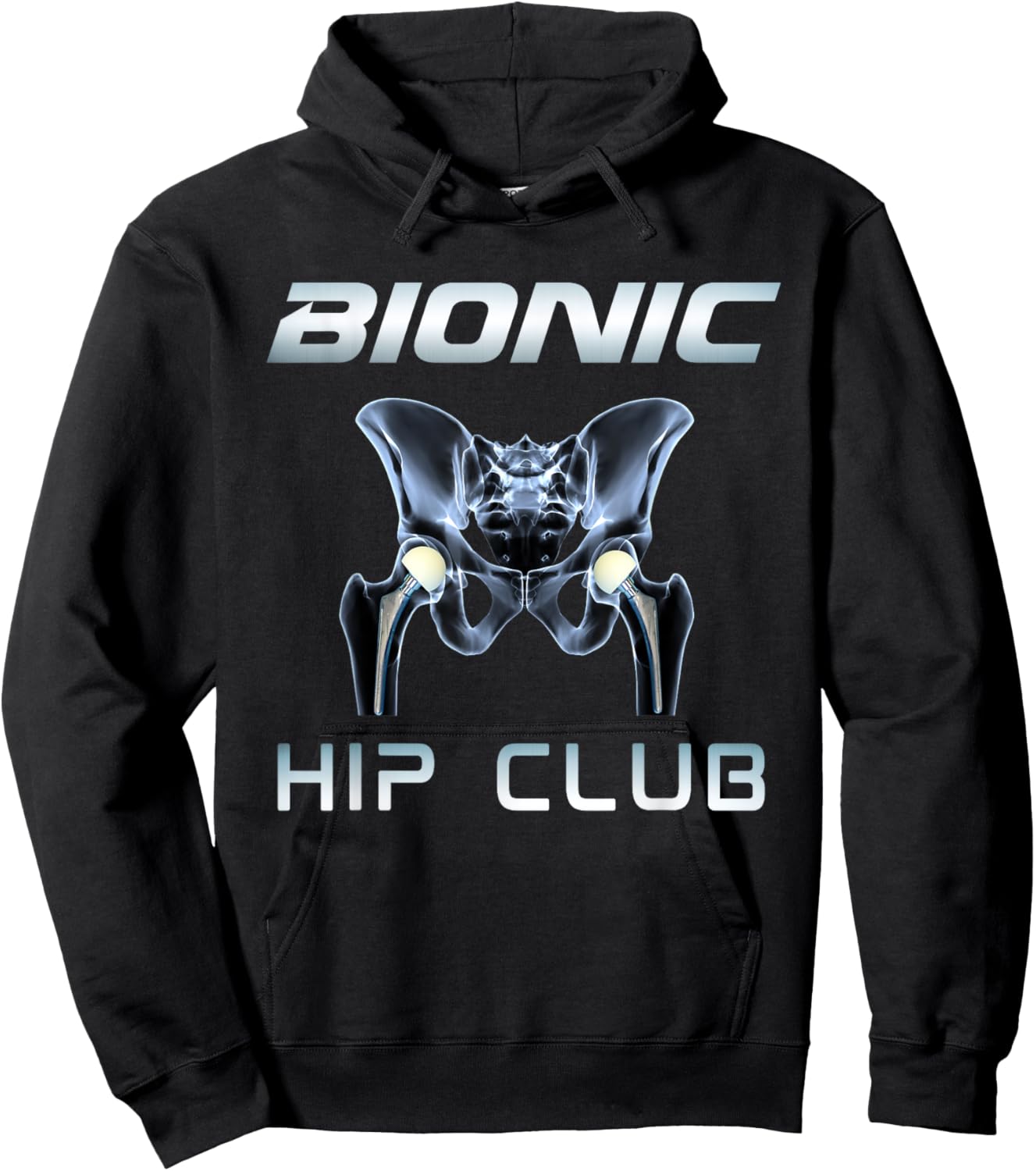 Bionic Hip Club Funny Total Hip Replacement Hoodie - Hoodie | Black