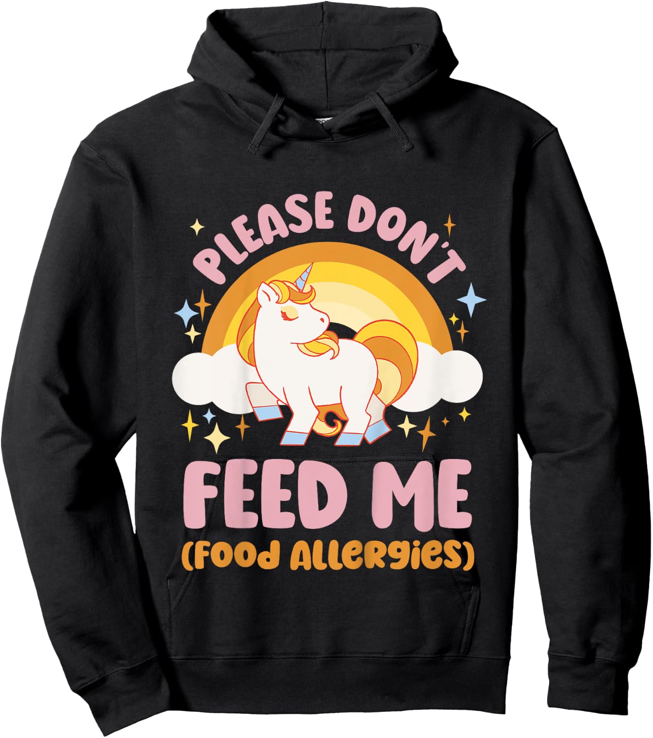 Food Allergy Toddler Kids Unicorn Hoodie - Hoodie | Black