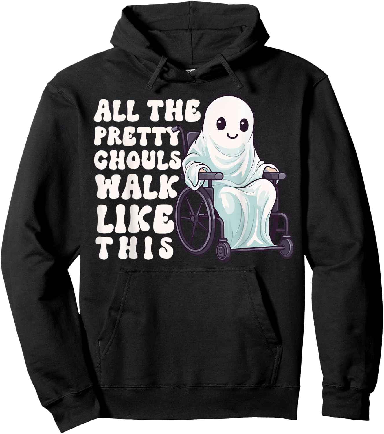 Halloween Wheelchair Costume Handicap Joke Ghouls Walk Like Hoodie - Hoodie | Black