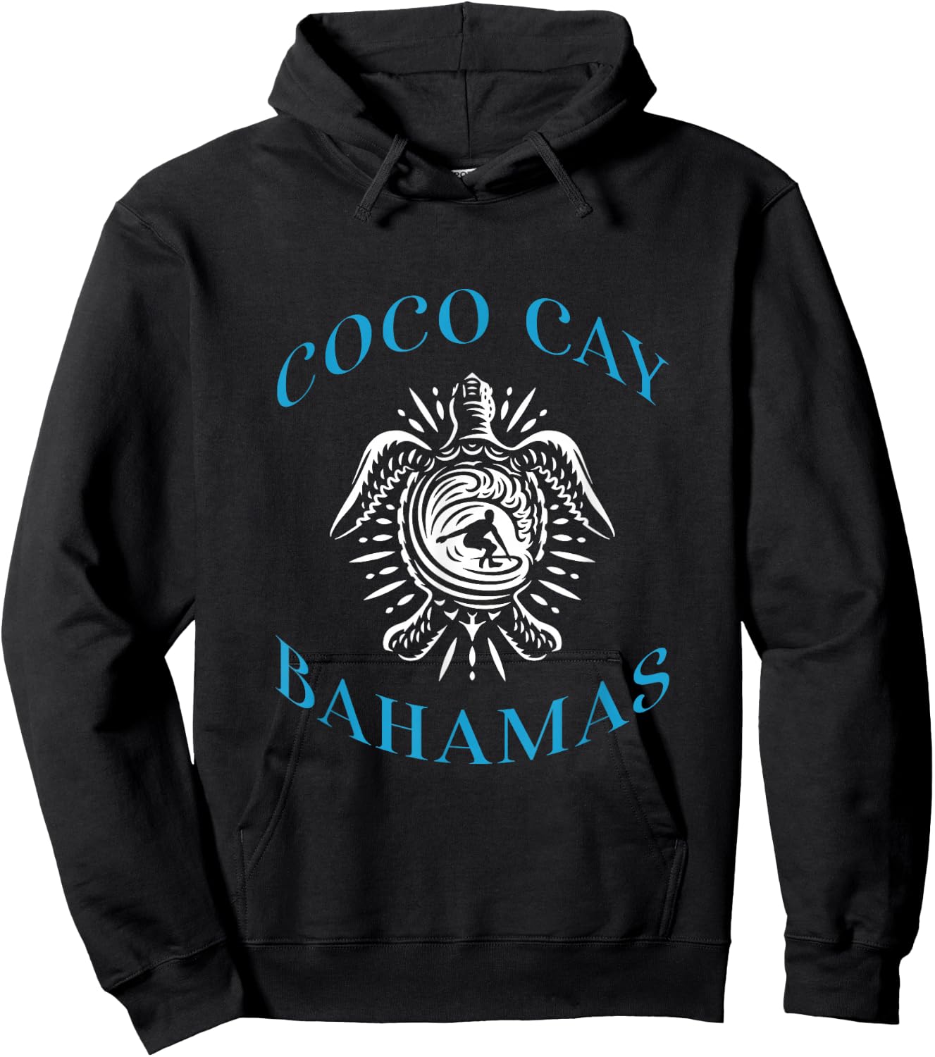 Coco Cay Bahamas Sea Turtle Surfing Vacation Souvenir Hoodie - Hoodie | Black
