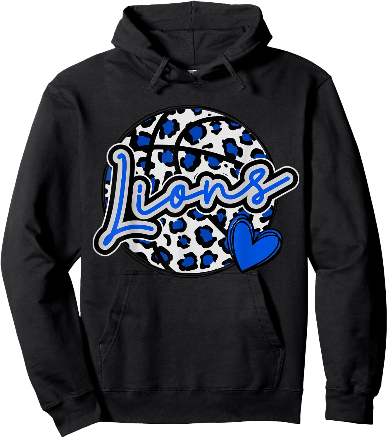 Leopard Cheetah Basketball Lions Blue Spirit Game Hoodie - Hoodie | Black
