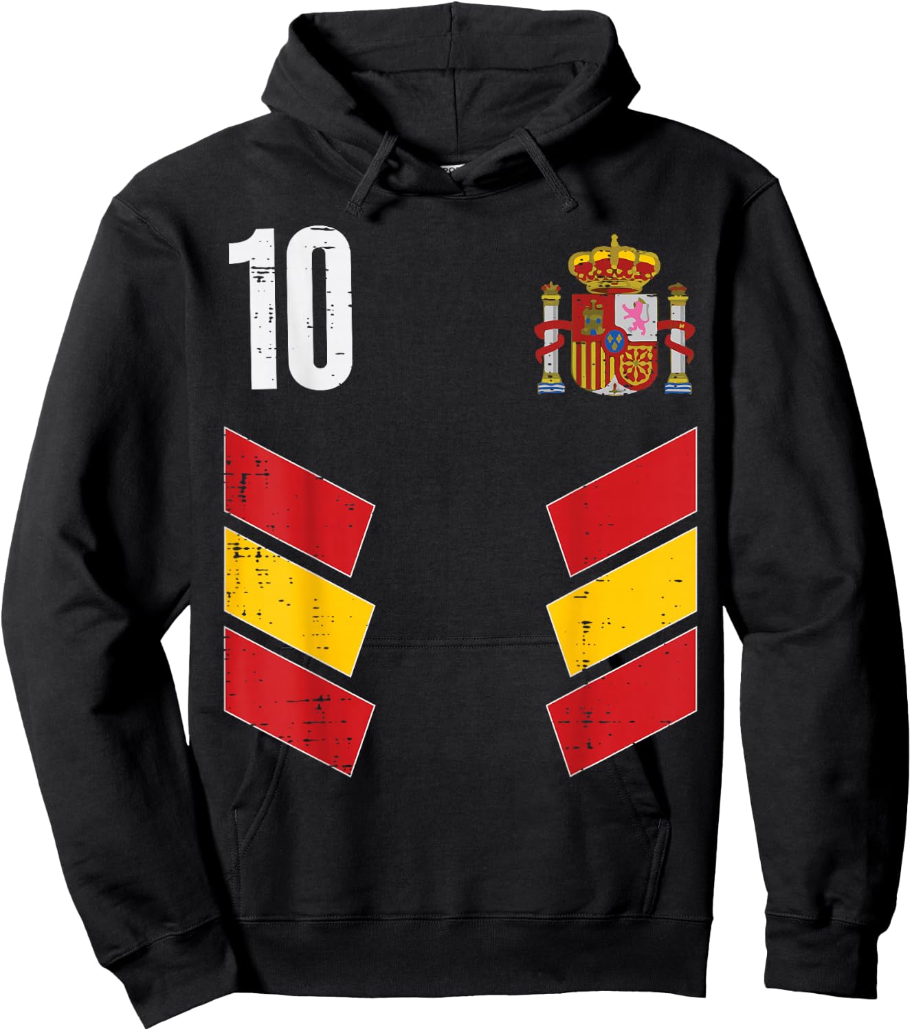 Spain Flag Number 10 Spanish Soccer Men Women Kids Boys Girl Hoodie - Hoodie | Black