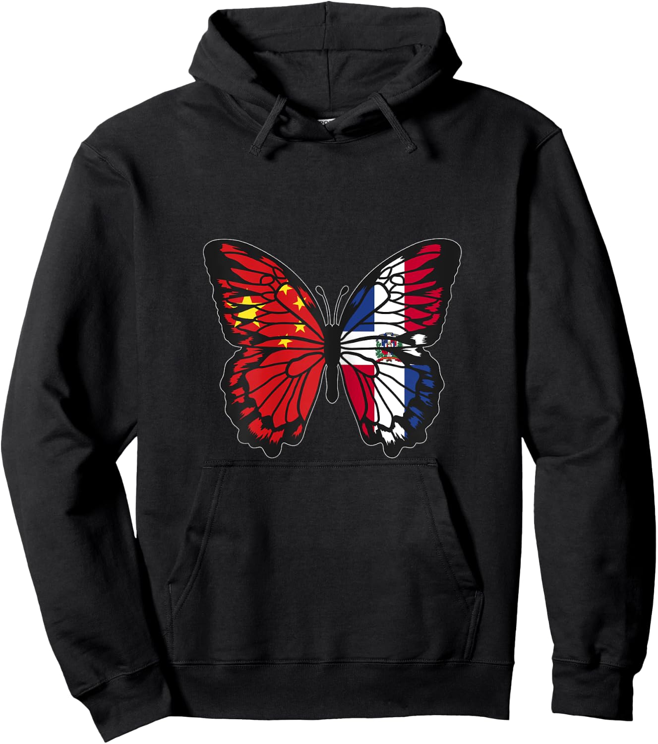 China and Dominican Mix Butterfly Half Chinese Dominicana Hoodie - Hoodie | Black