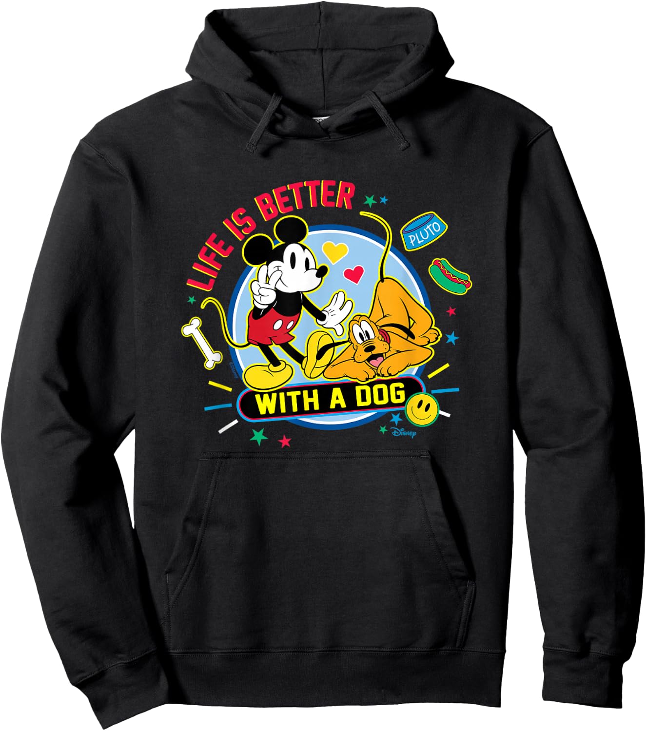 Mickey & Pluto - Life Is Better With A Dog Hoodie - Hoodie | Black