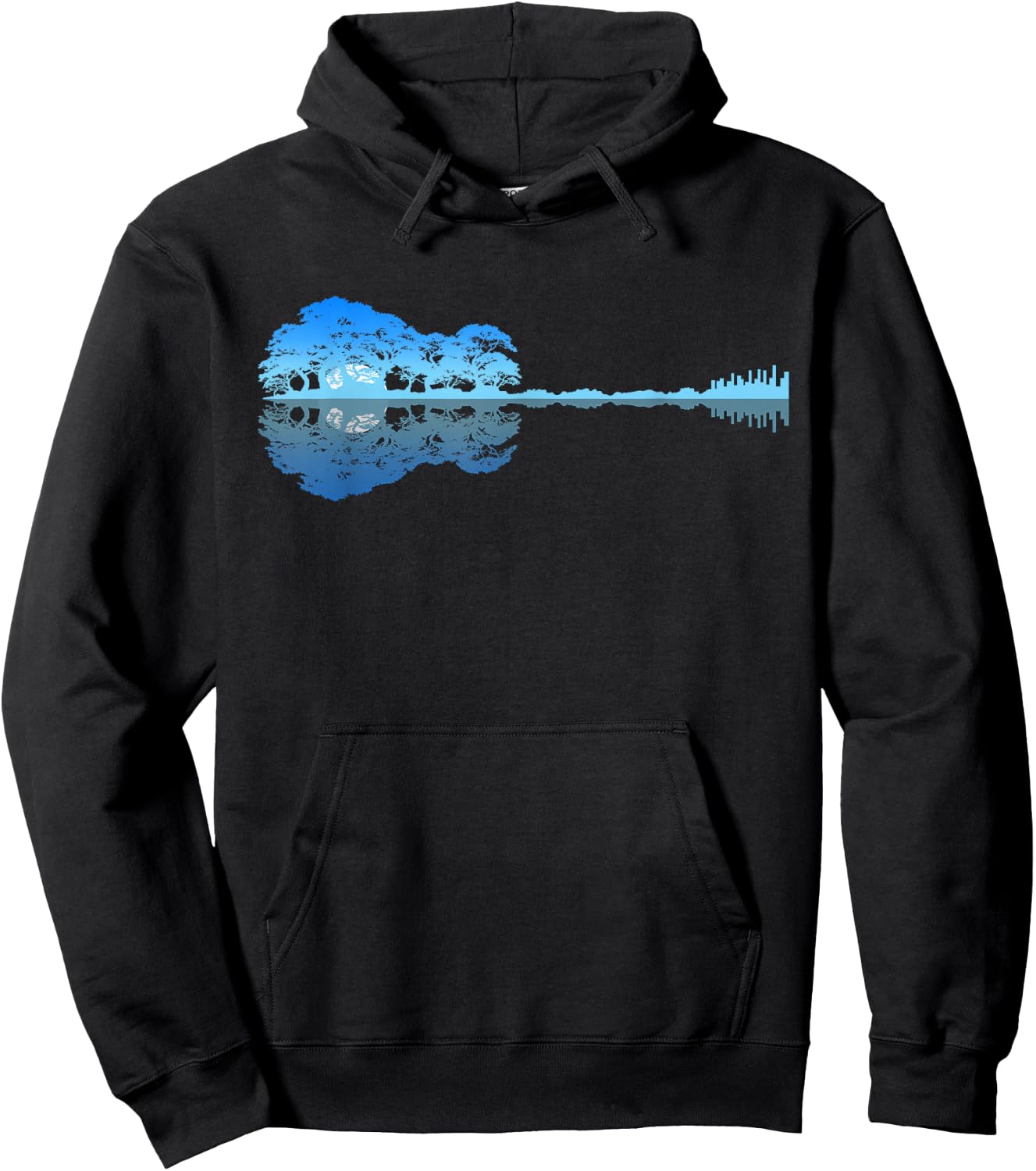 Guitar Shadow Lake Love Guitar Musician Guitarist Music Hoodie - Hoodie | Black