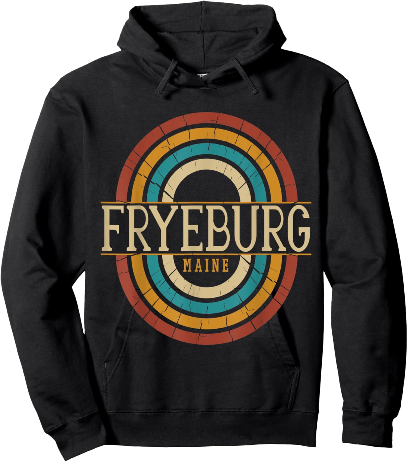 Vintage Retro Fryeburg Maine ME Women Men Souvenirs Hoodie - Hoodie | Black