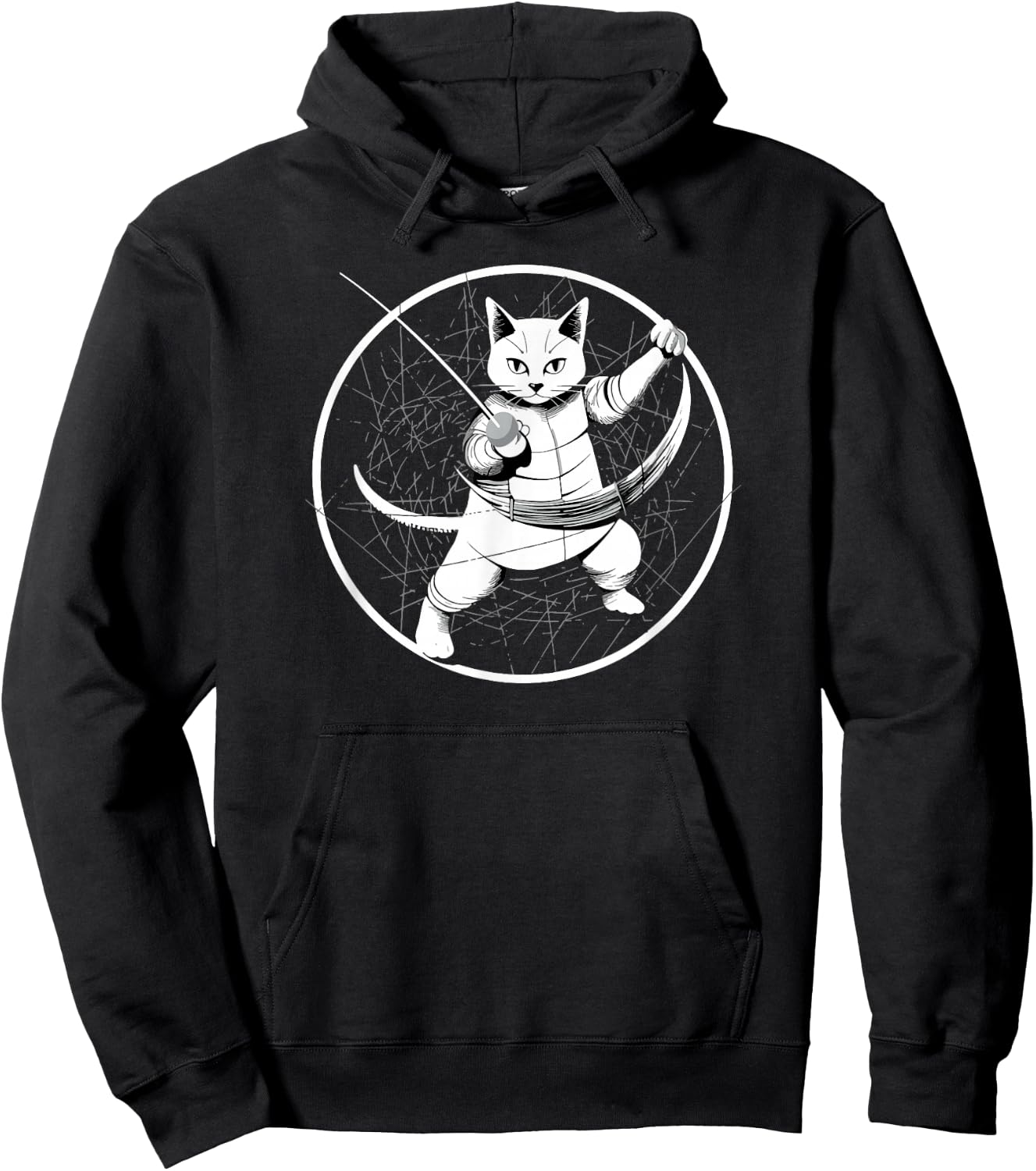 Fencing Game gamer fencer sport fencing Cat Hoodie - Hoodie | Black
