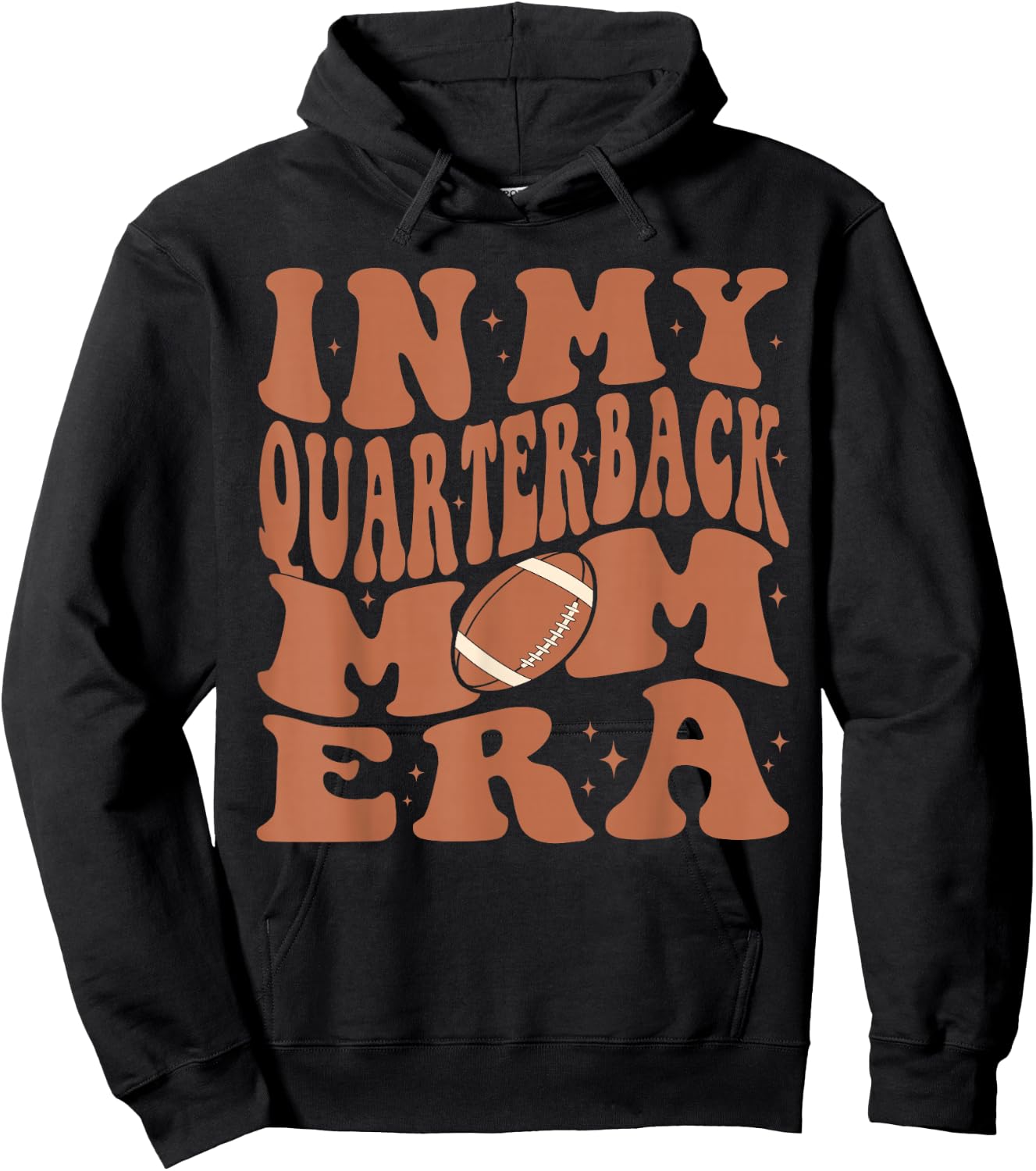 In My Quarterback Mom Football Era Groovy QB Mama Christmas Hoodie - Hoodie | Black