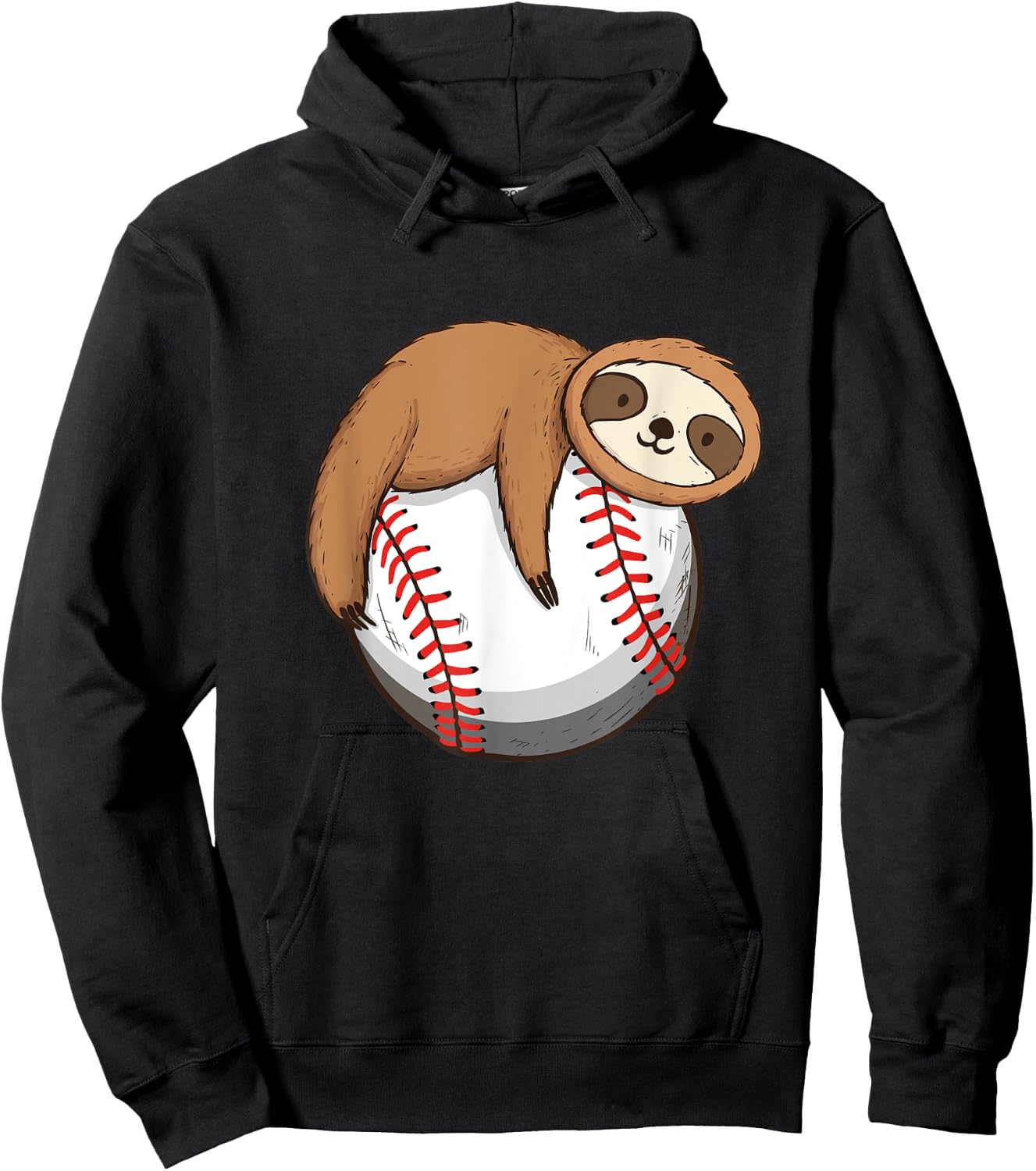 Sloth Baseball Player - Catcher Pitcher Animal Nature Lover Hoodie - Hoodie | Black