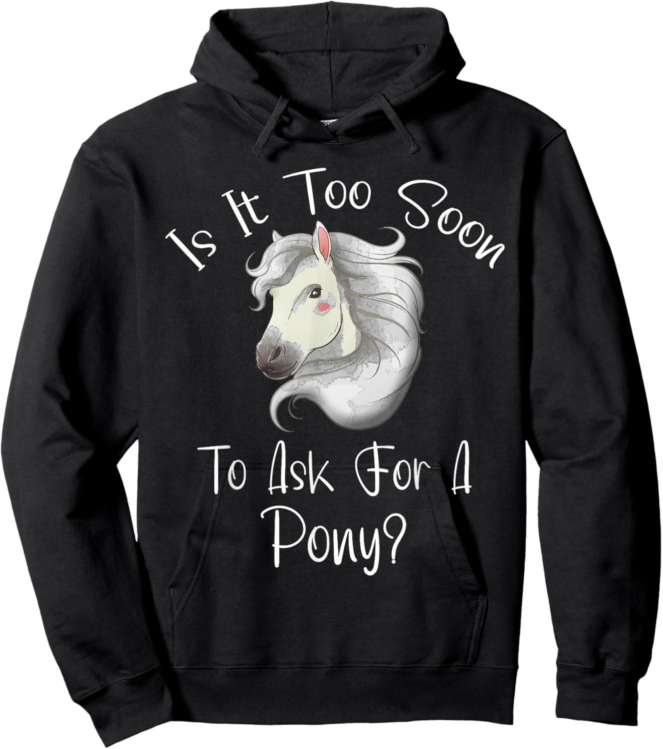 Is It Too Soon To Ask For A Pony - Horse - For Boys & Girls Hoodie - Hoodie | Black